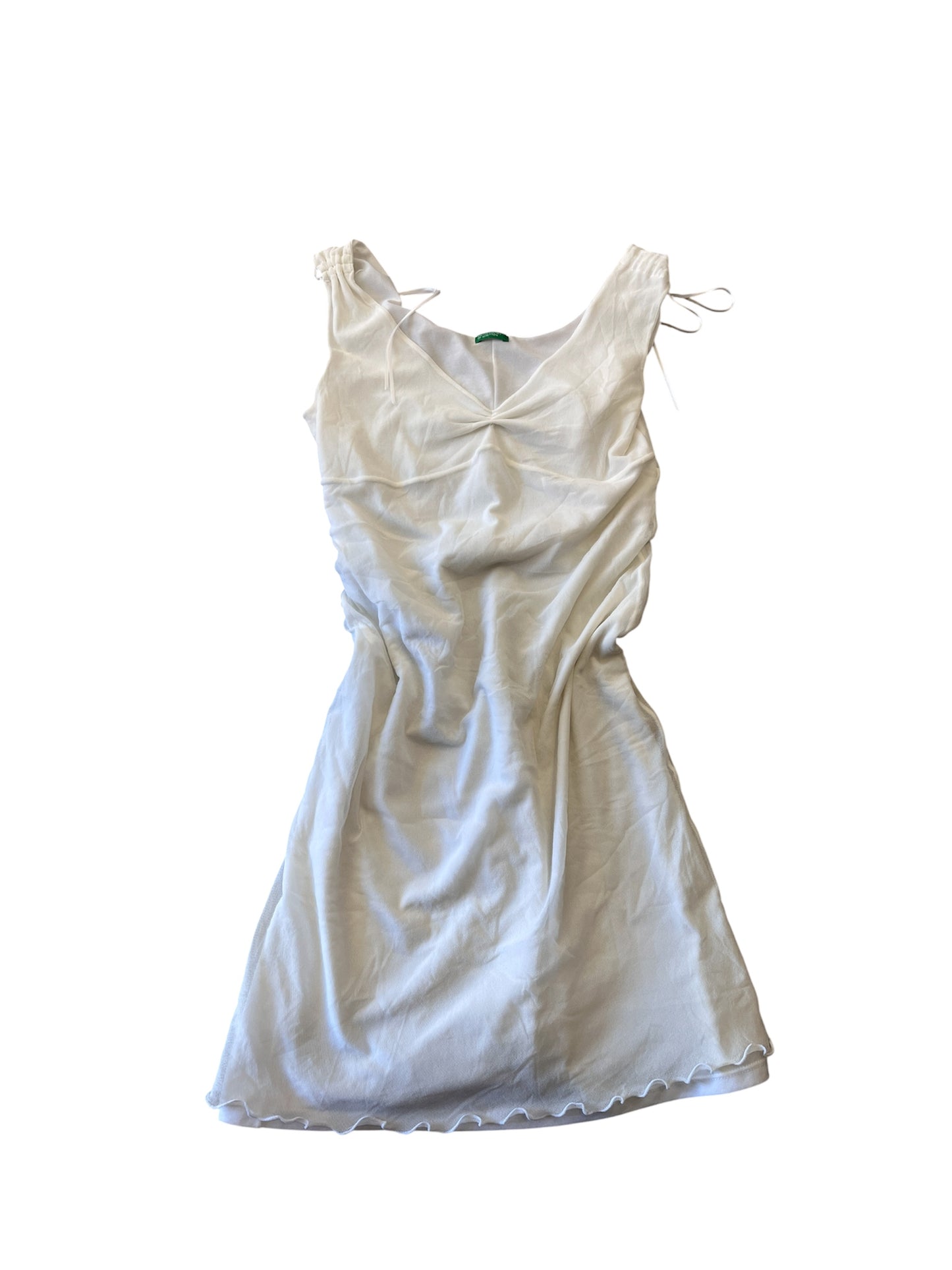 Benetton Ivory Ruched Mini Dress #12788