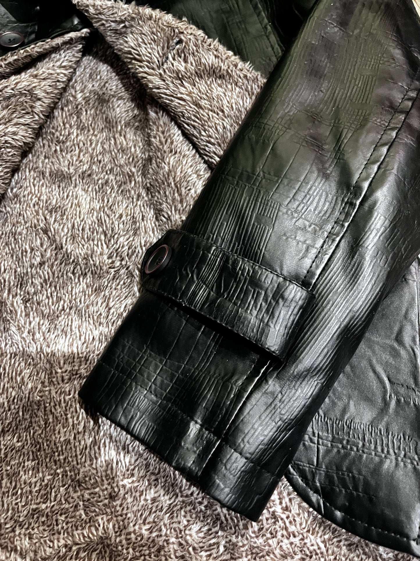 Faux Leather Jacket with Fleece Lining #6061