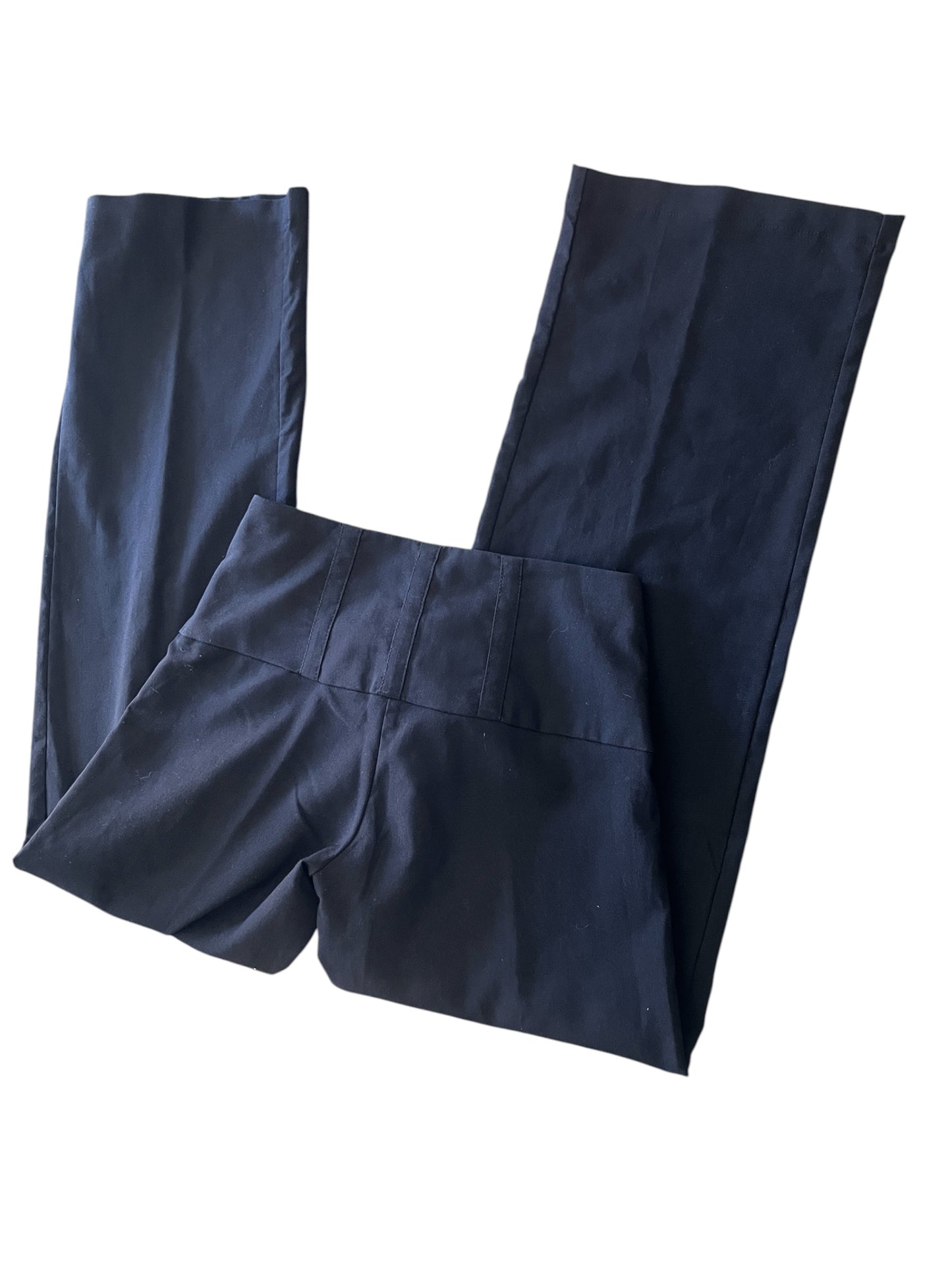 Black Low Waist Trousers with Belt Detail #12393