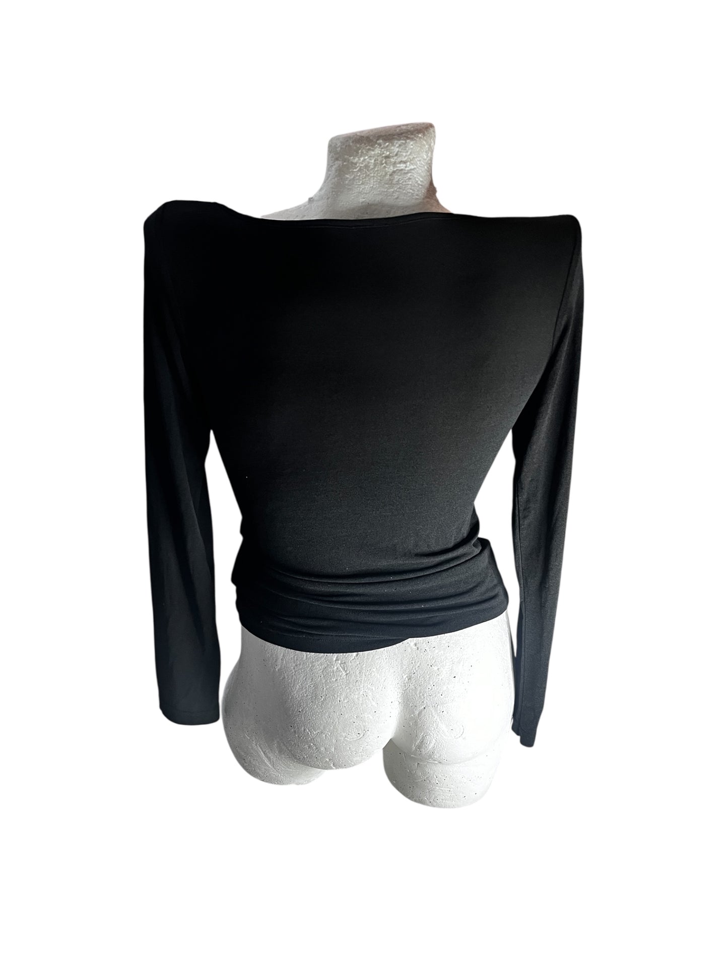 Black Scoop Neck Longsleeve #9209