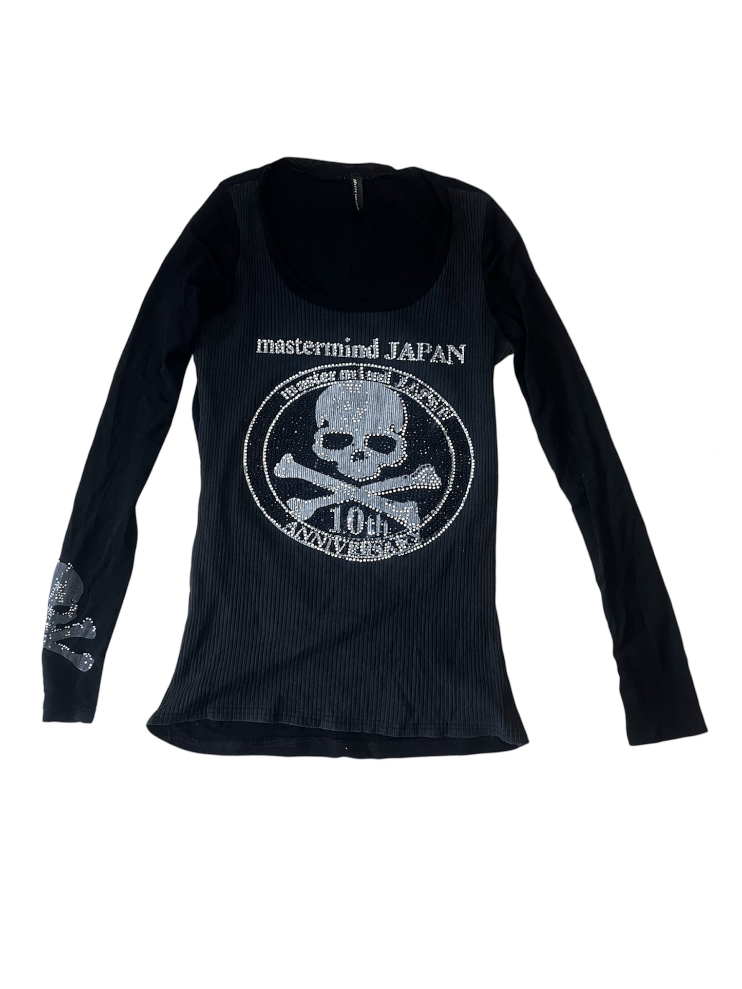Mastermind Japan Rhinestone Skull Long Sleeve Top #12757