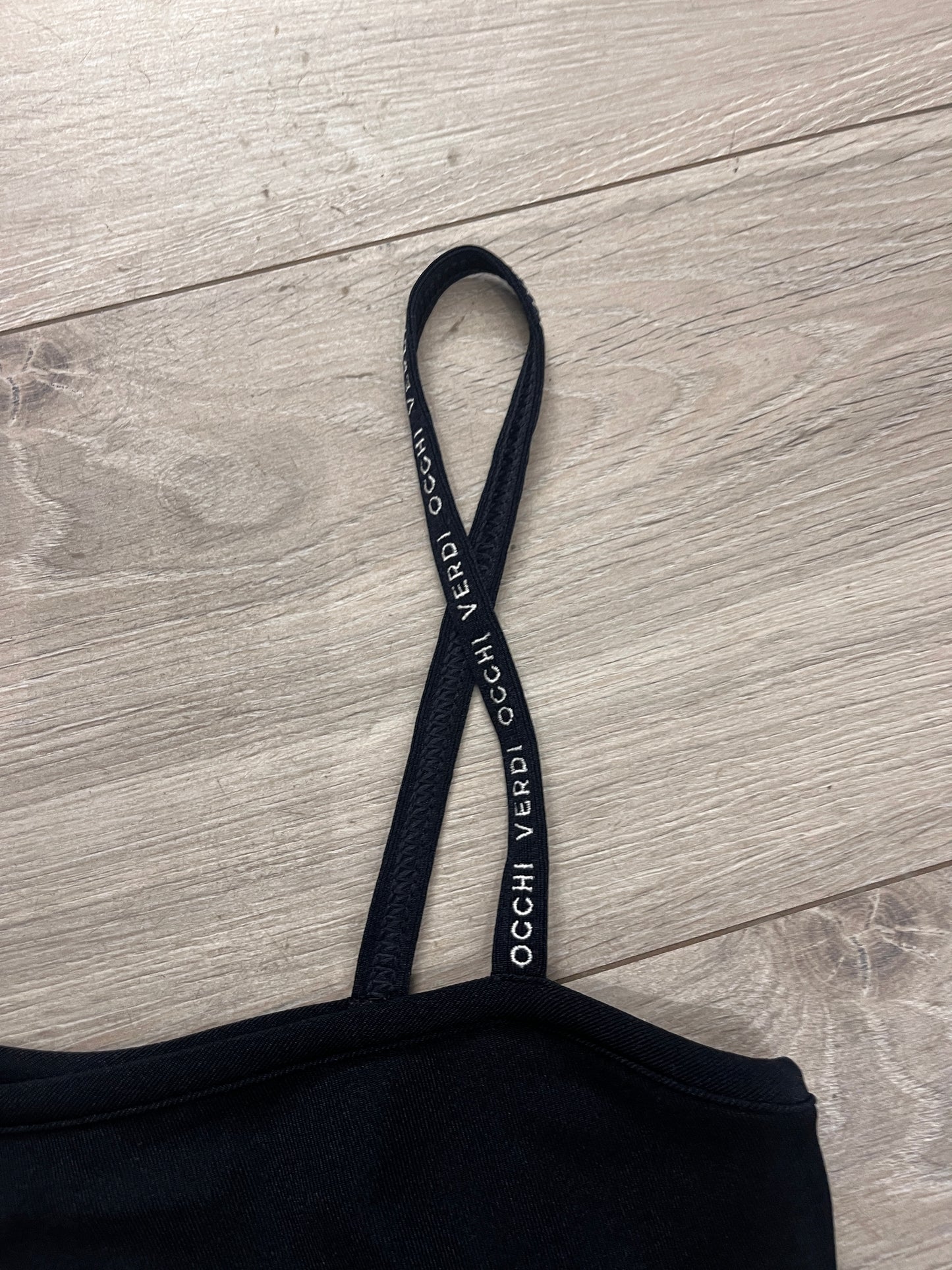 Black asymmetrical tank top #11358