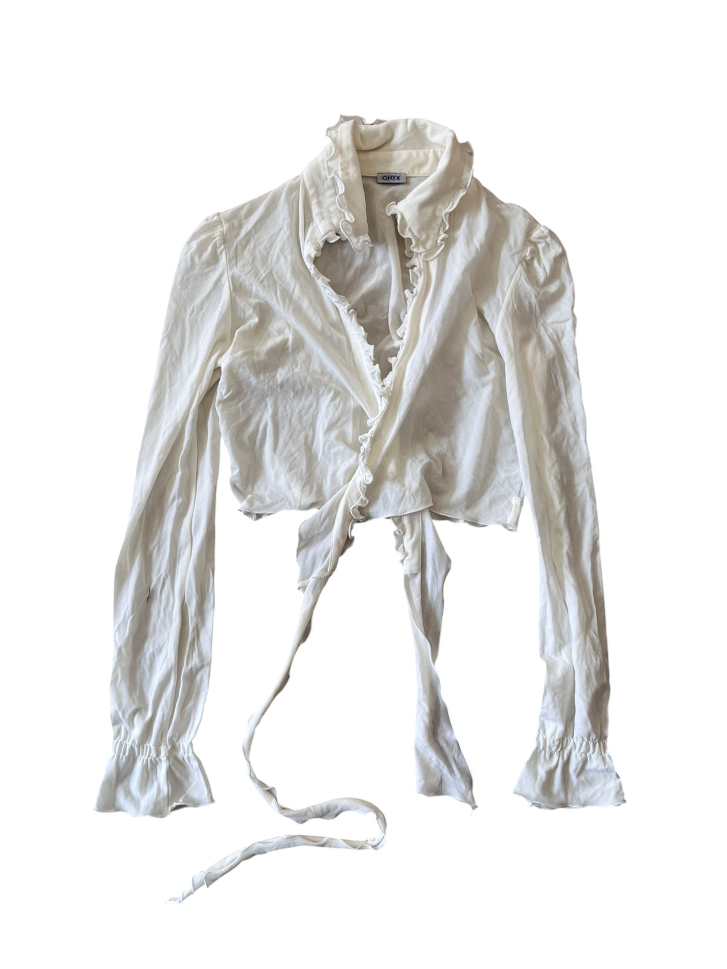 Onyx Ruffle Tie Blouse #12741