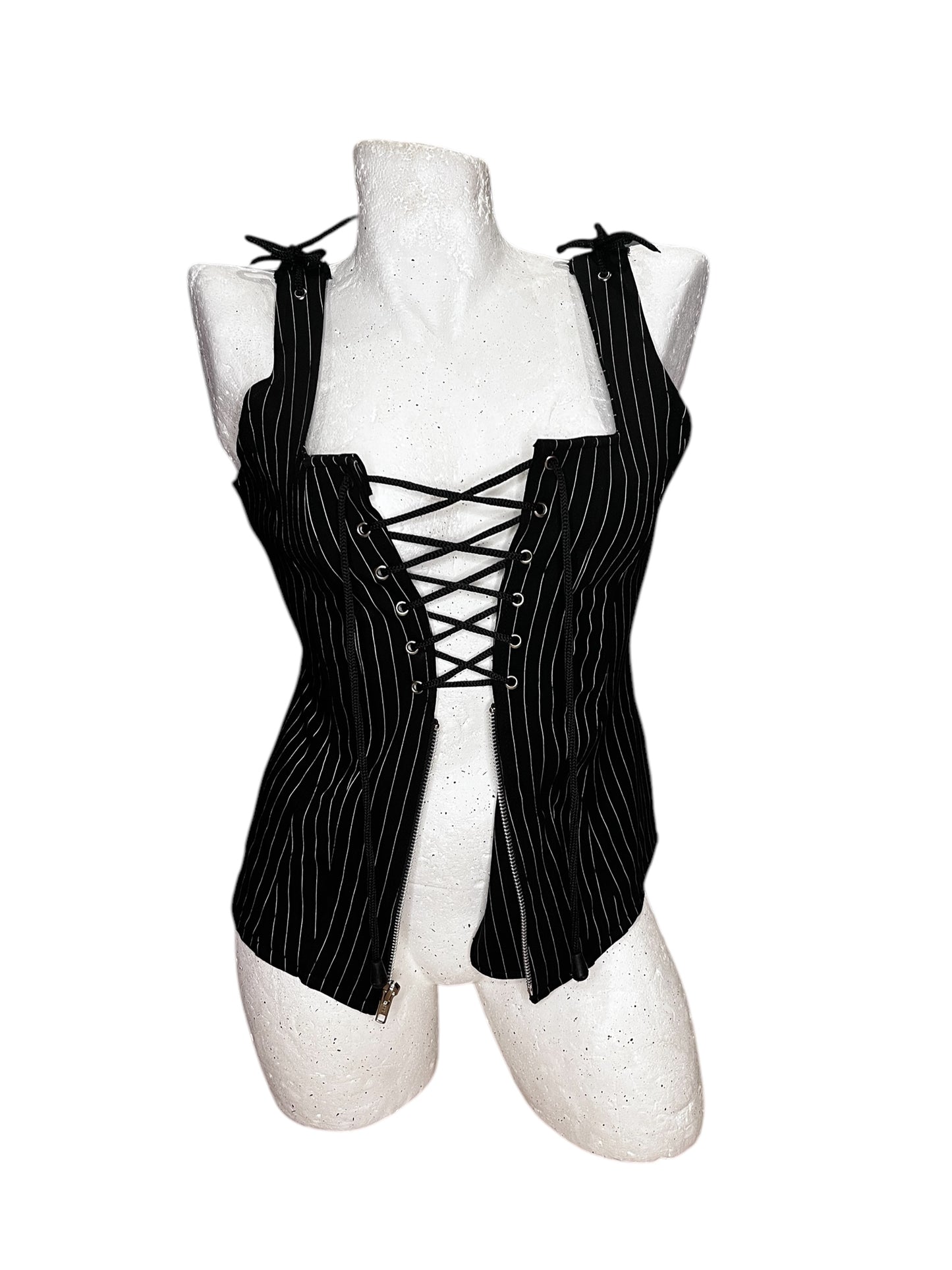Gothicana Pinstripe Corset Top #7175