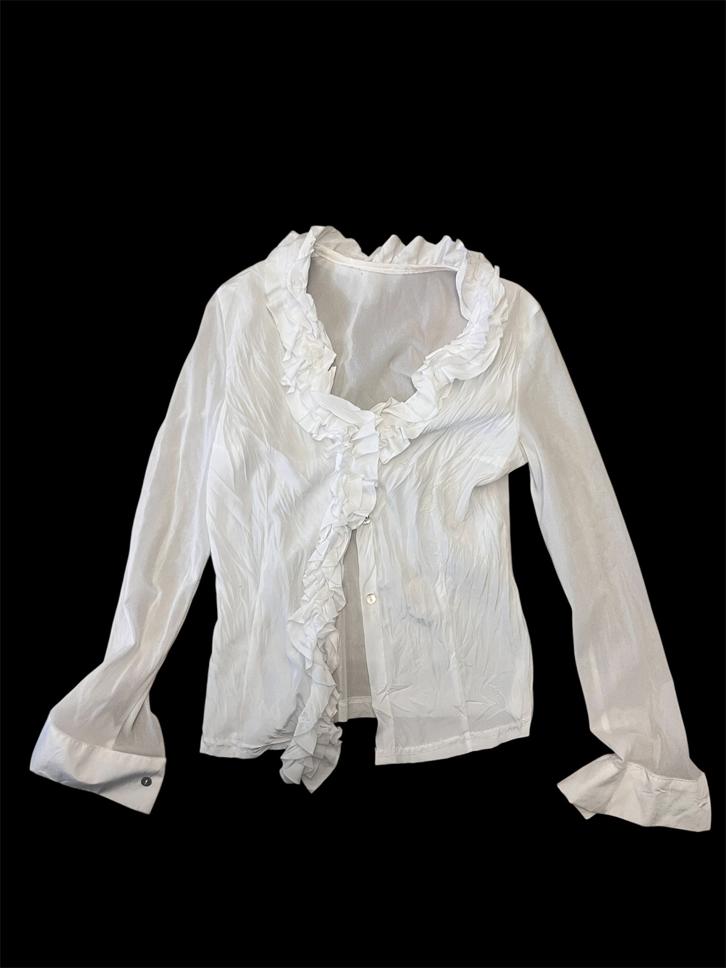 Sheer Ruffle Front Blouse #11850