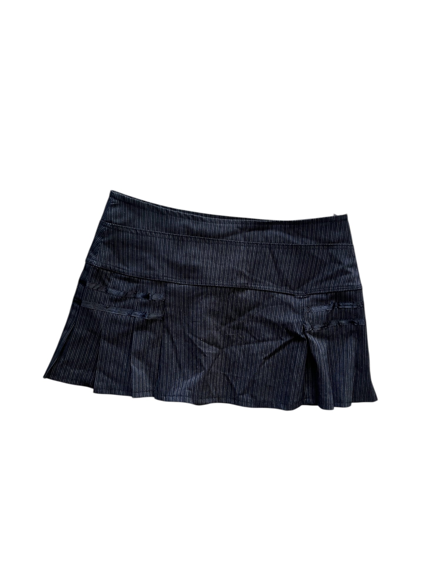 Pinstripe Pleated Mini Skirt #11991