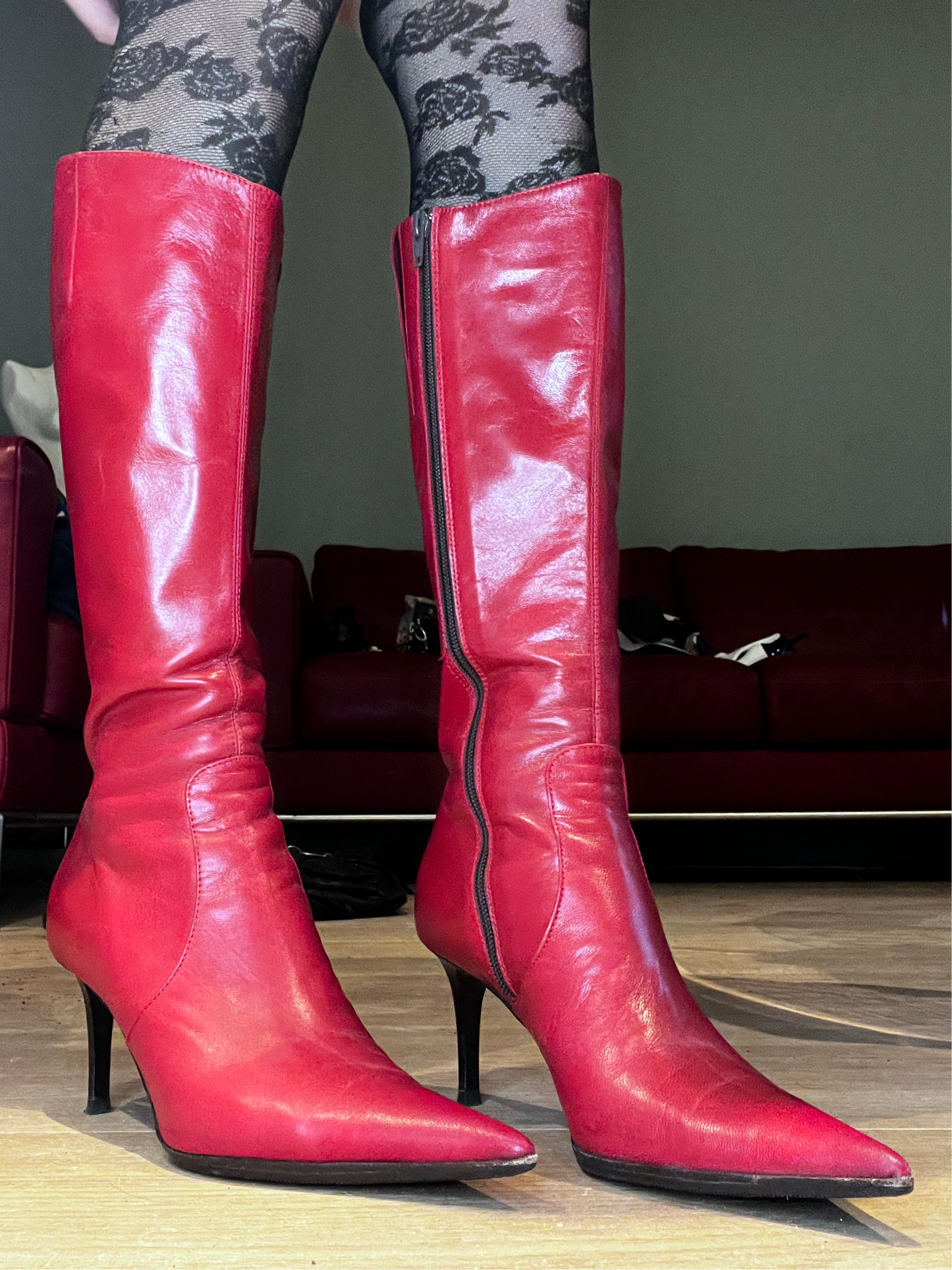 Magnetic Cherry Stiletto Boots #5657