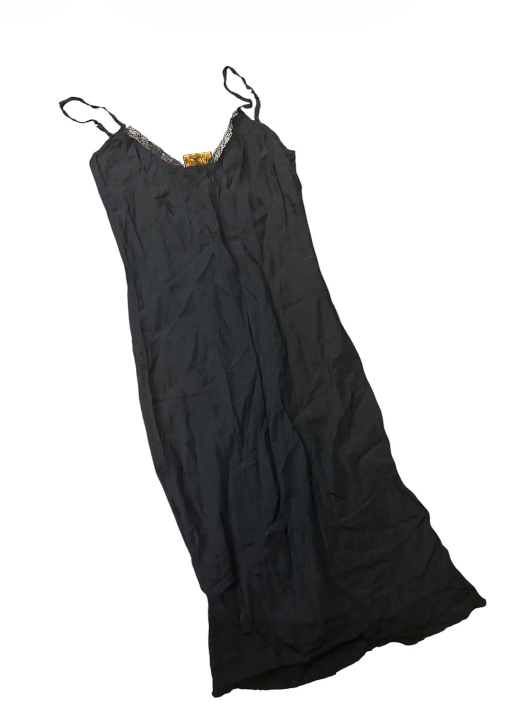 Just Black Lace Trim Slip Dress #13612