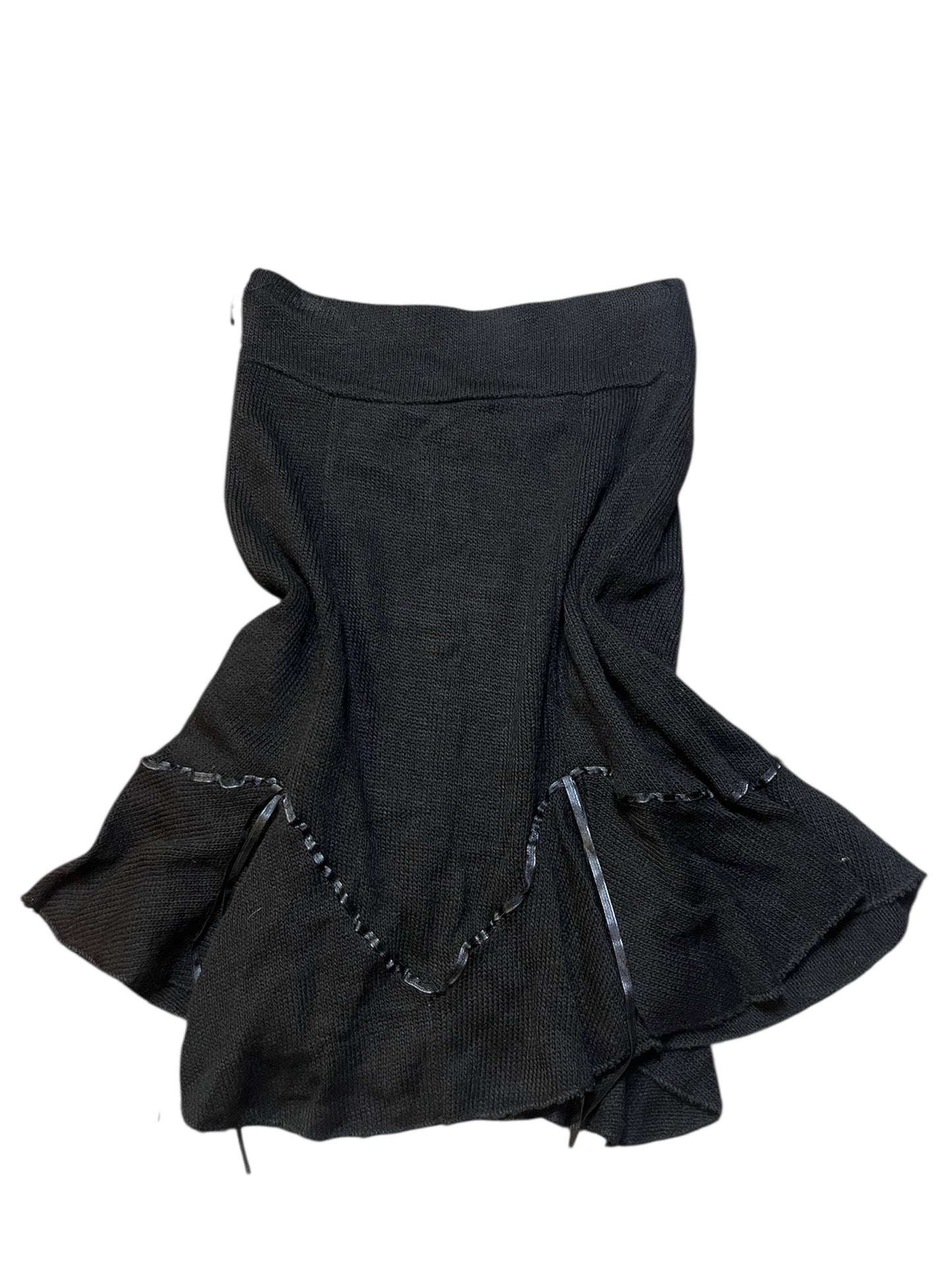 Black Deconstructed Knit Skirt #11294