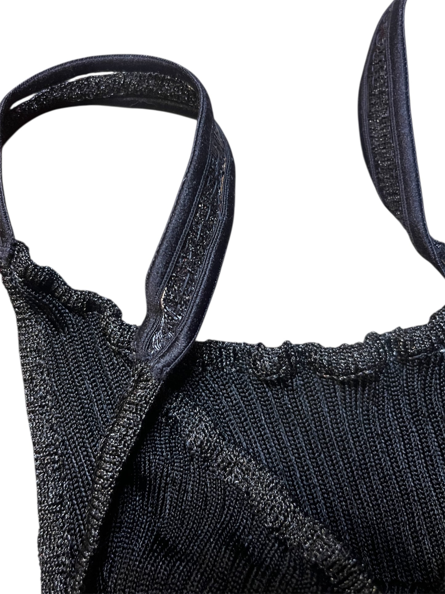 Ribbed Knit Slip Top with Raw Edges #11292