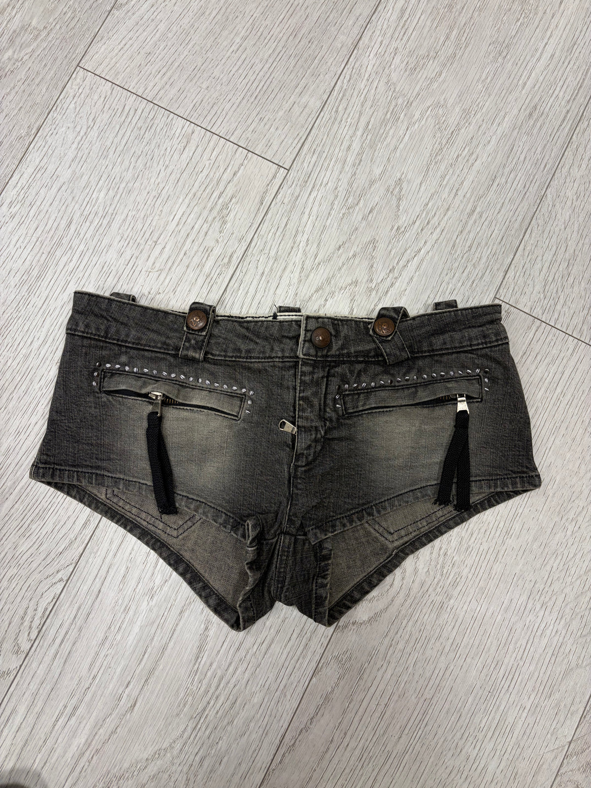 Parasuco Cult Studded Denim Micro Shorts #13336