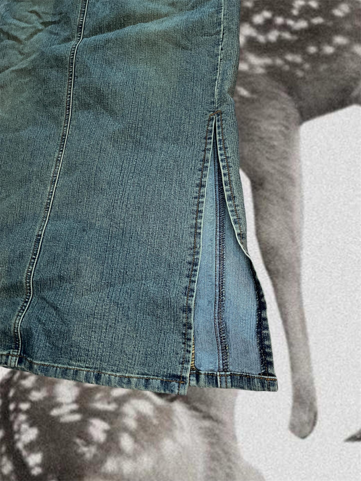 Washed Detailed Denim Skirt #5977