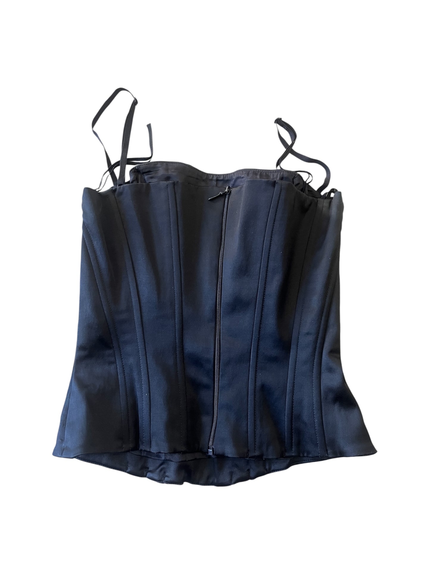 Black Satin Corset Top #12779
