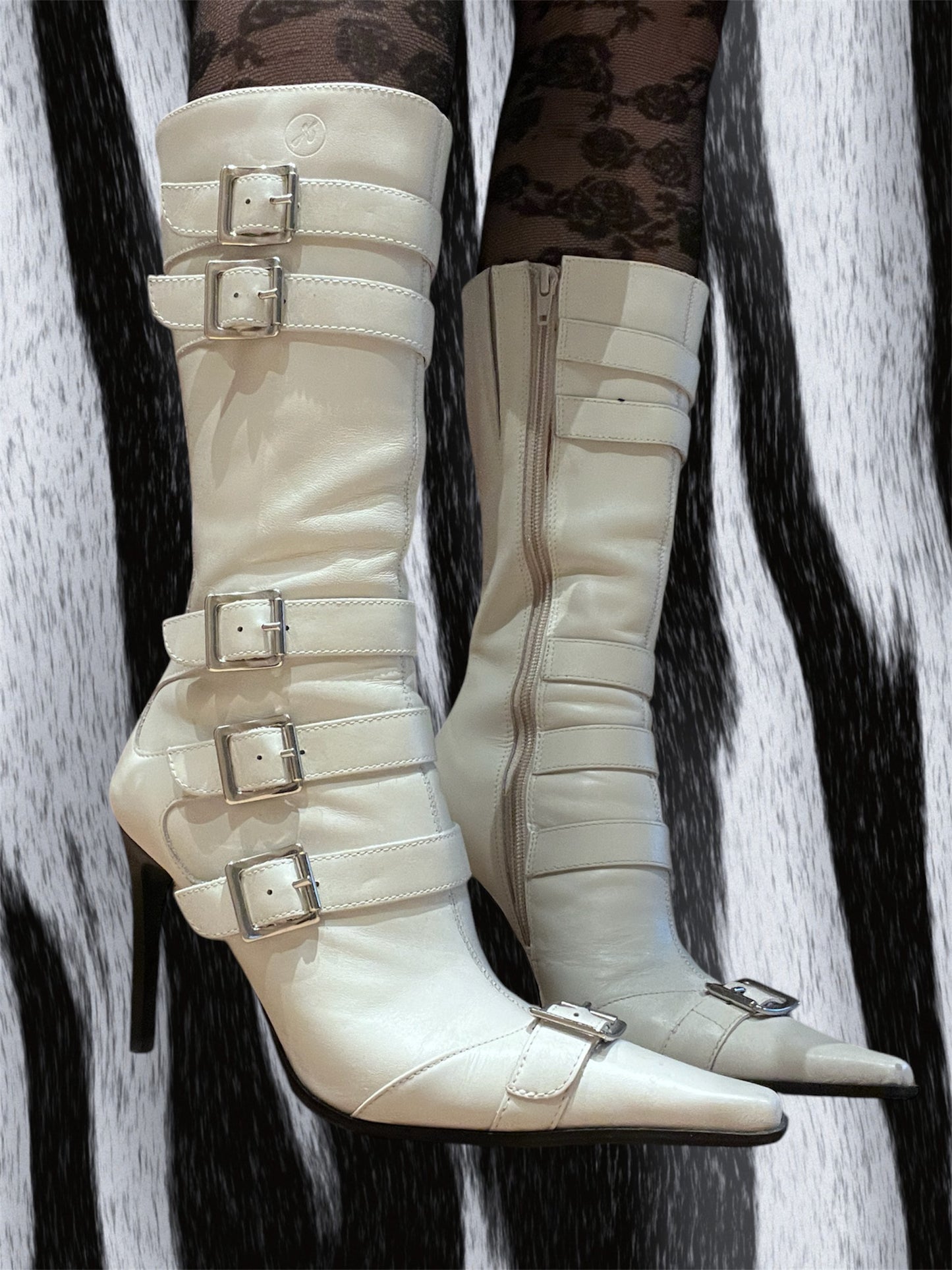 Buckle Stiletto Boots #5659
