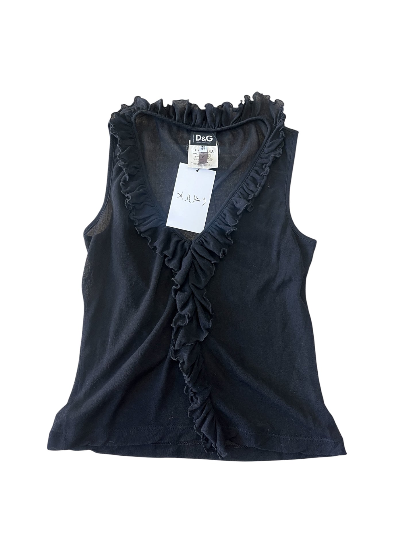 Dolce & Gabbana Sheer Ruffle Tank Top #12394