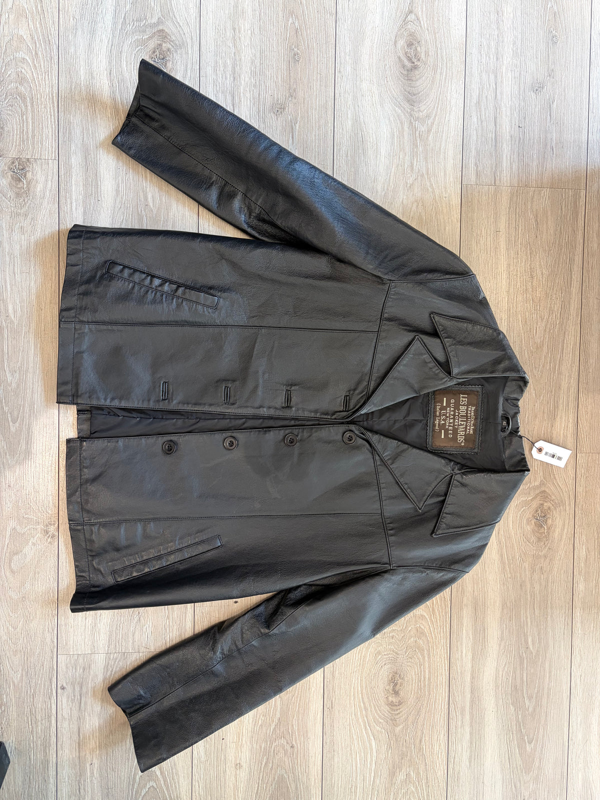 Vintage Les Boulevards Leather Blazer #12379