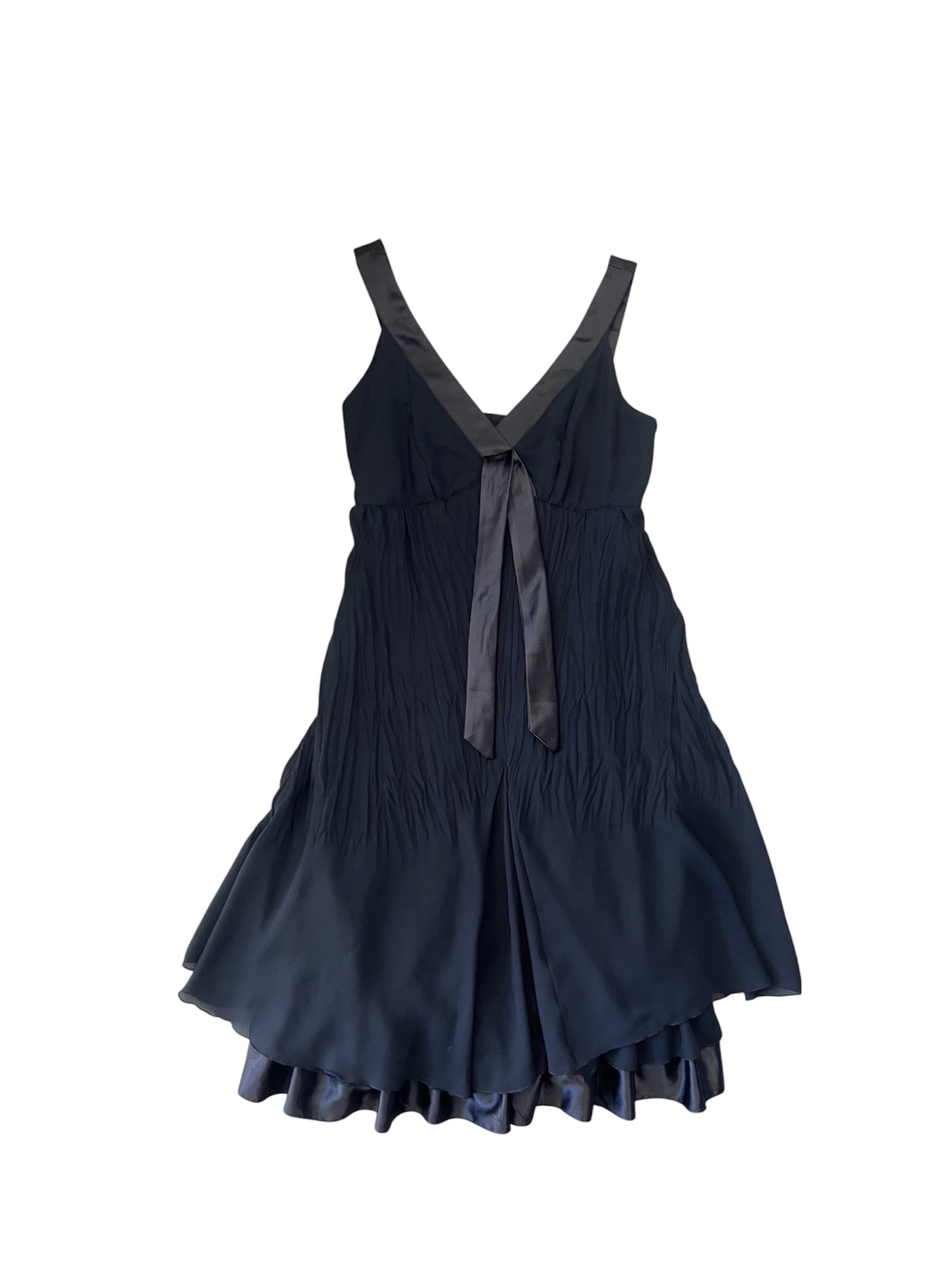 Noir Satin Babydoll Dress #12785