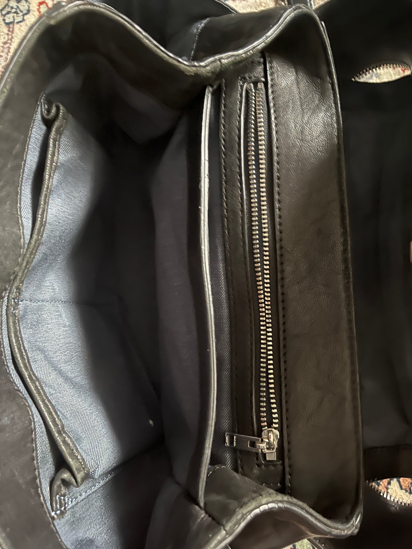 Diesel Black Leather Moto Shoulder Bag with Chain Strap #11706