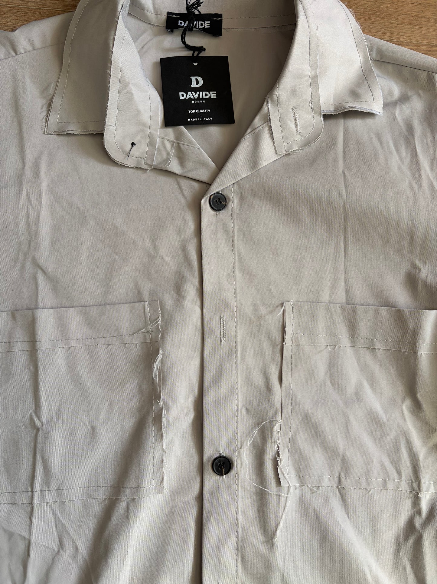 Davide Homme Deconstructed Layered-Sleeve Shirt Jacket #13236