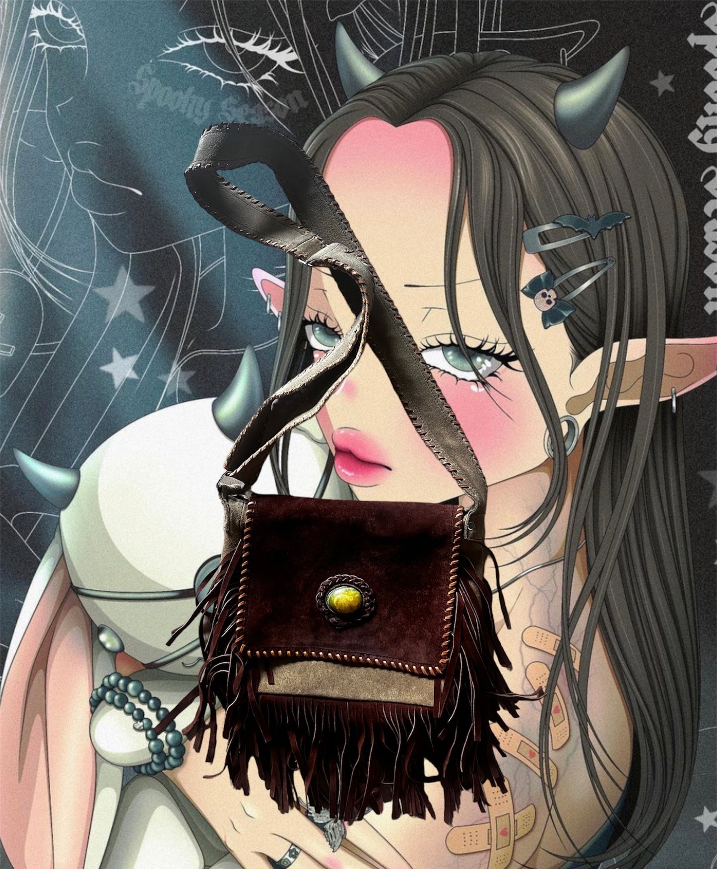 Suede Leather Fringe Bag