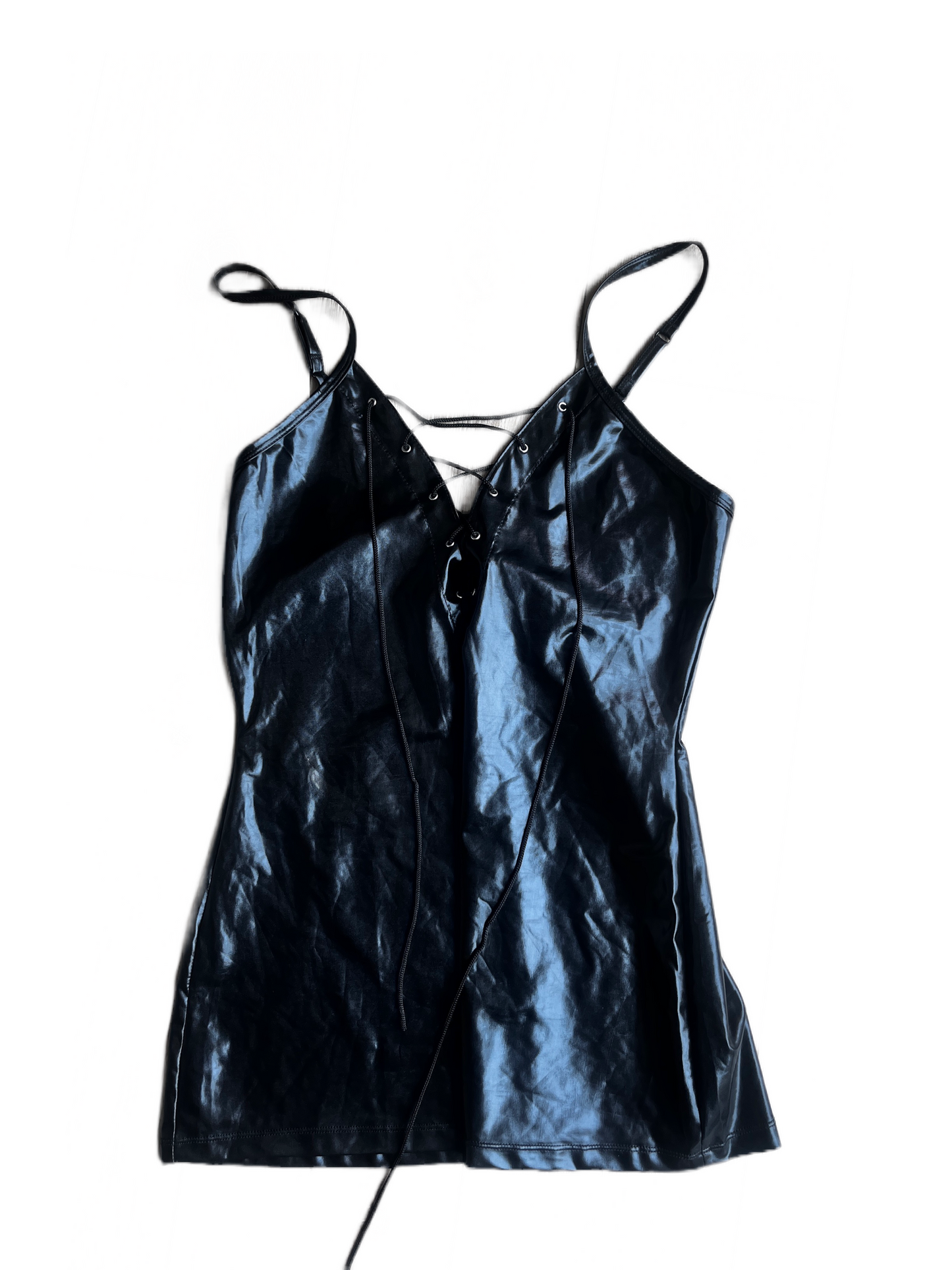 Vinyl Mini Dress M #4844