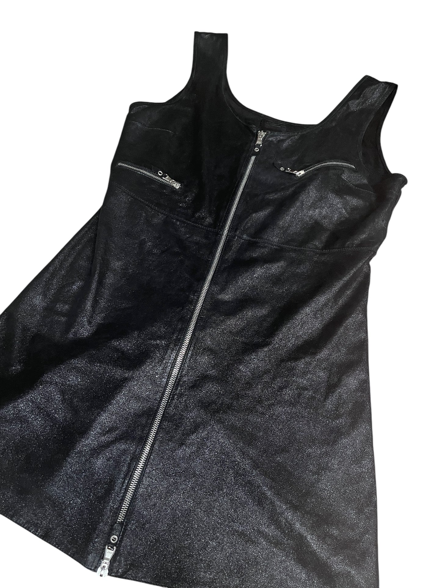 Zipped Leather Dress #6687