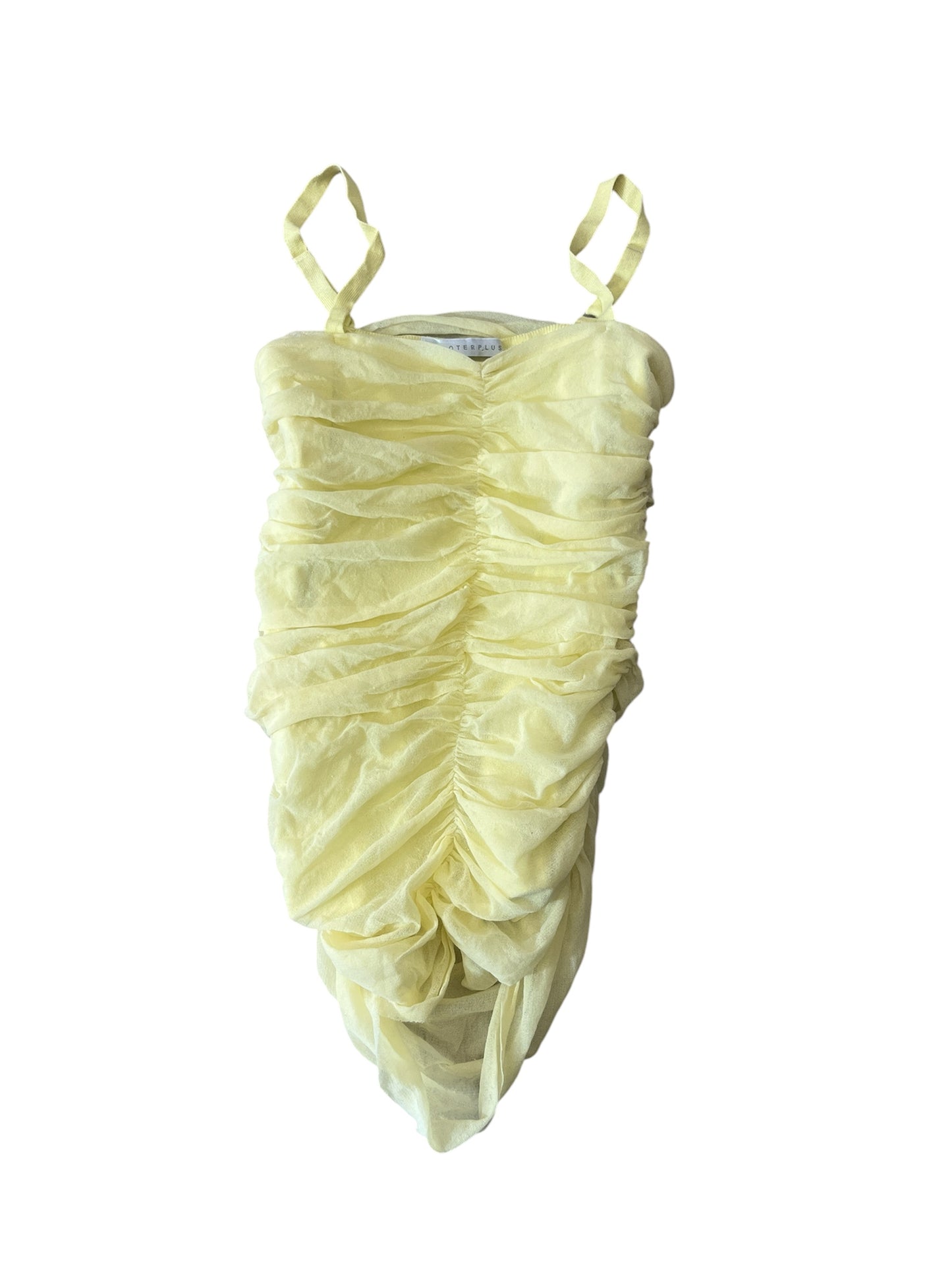 Atelier Ruched Lemon Mesh Top #12755