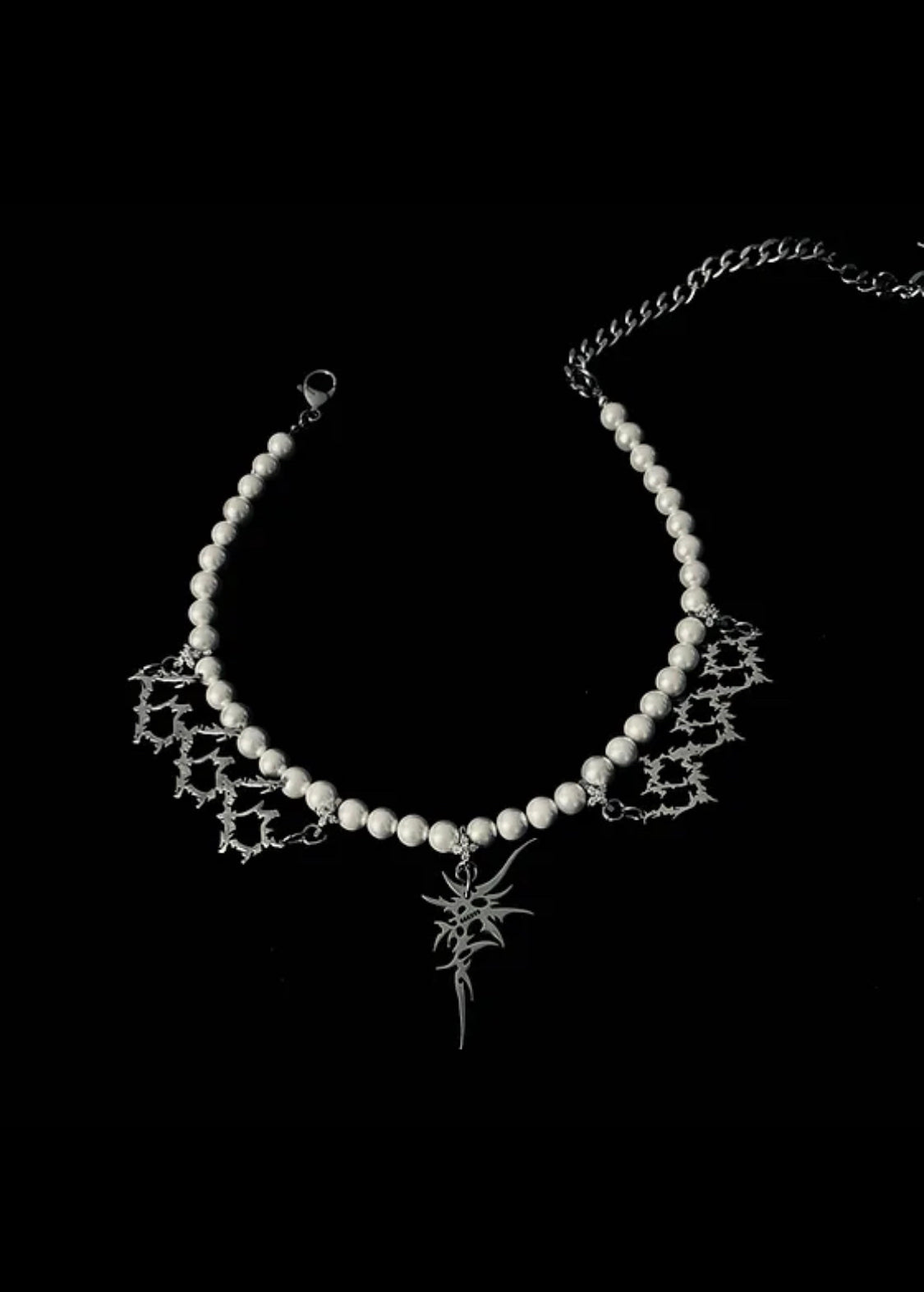 No.666999 Pearl cyber pendent choker necklace #2579
