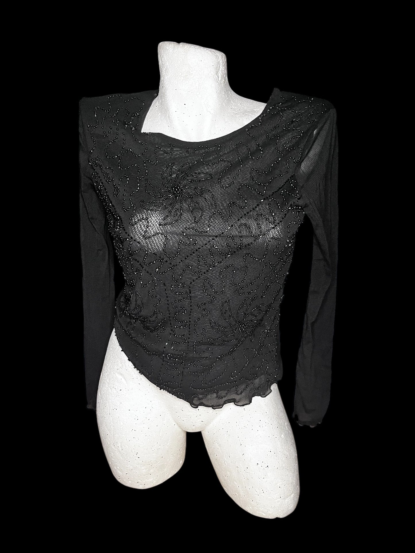 Black Mesh Top #6604