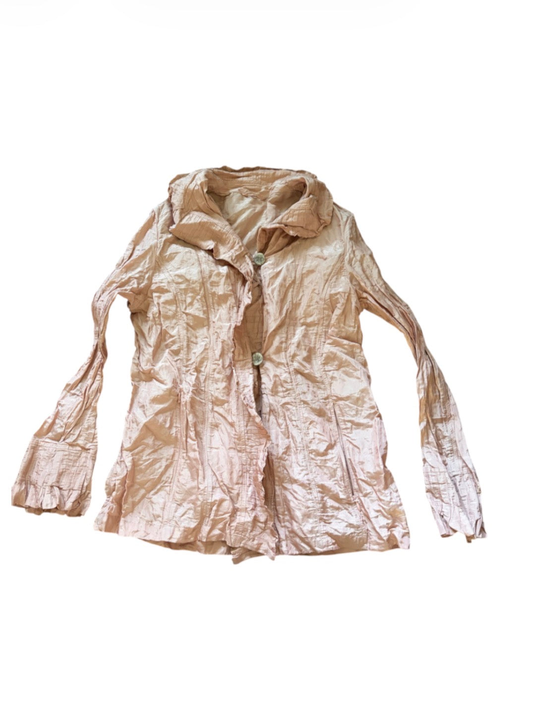 Aquatempora Blush Pink Crinkle Jacket with Ruffle Trim #13594