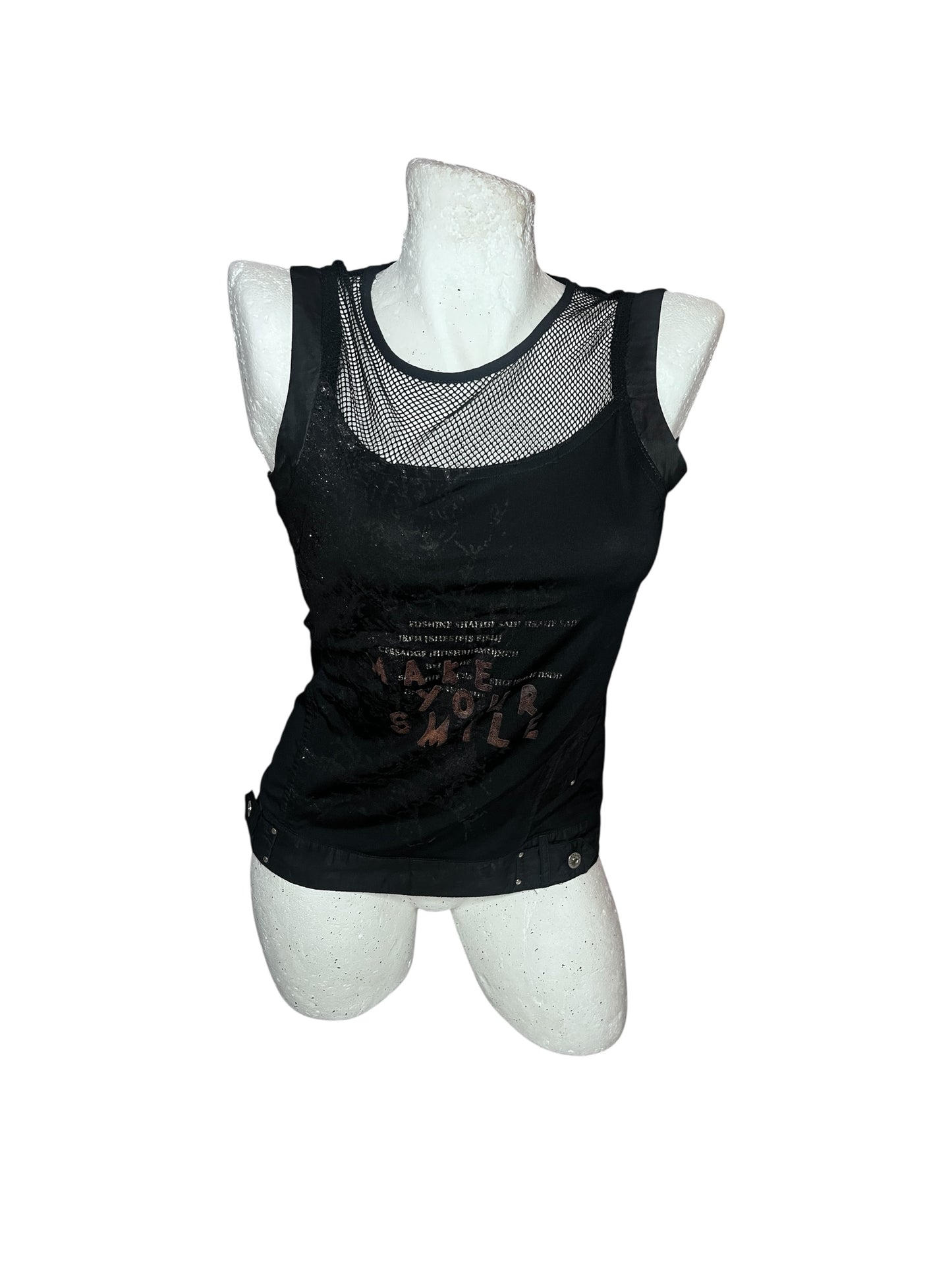 Y2K Graphic Tank - «Make you smile» #9208