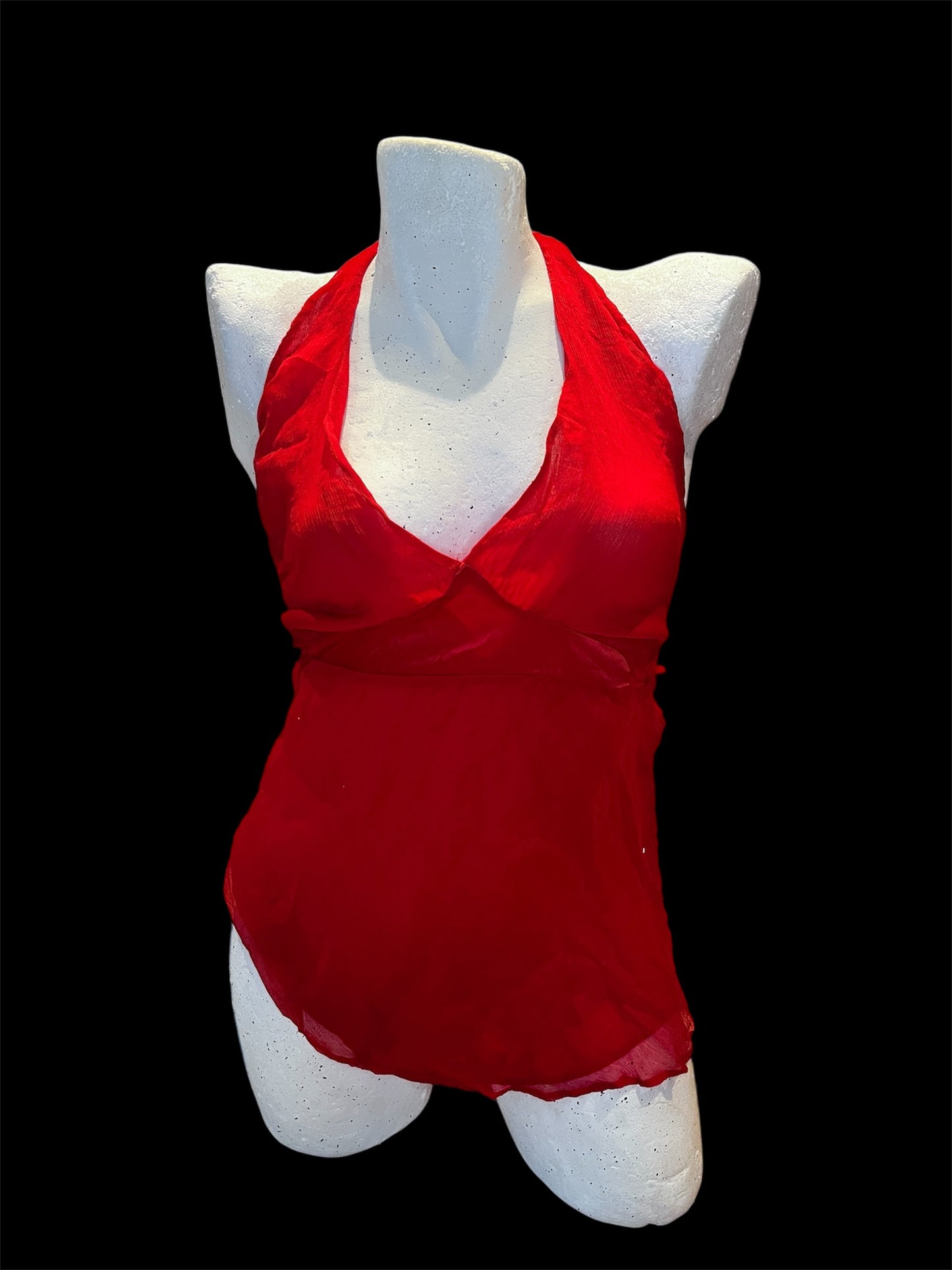 Red Sensual Silk Top #5978