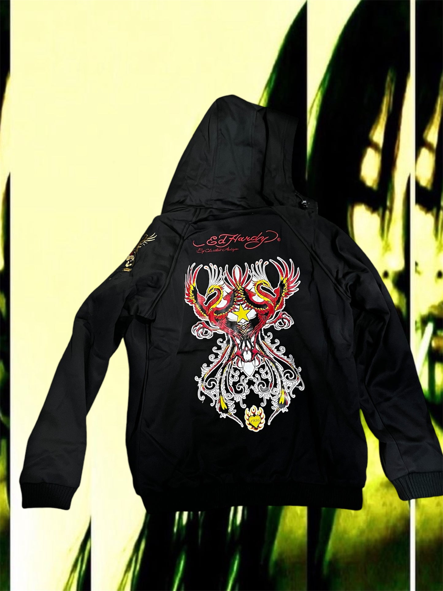 Ed Hardy Graphic Hoodie with Signature Embroidery #6053
