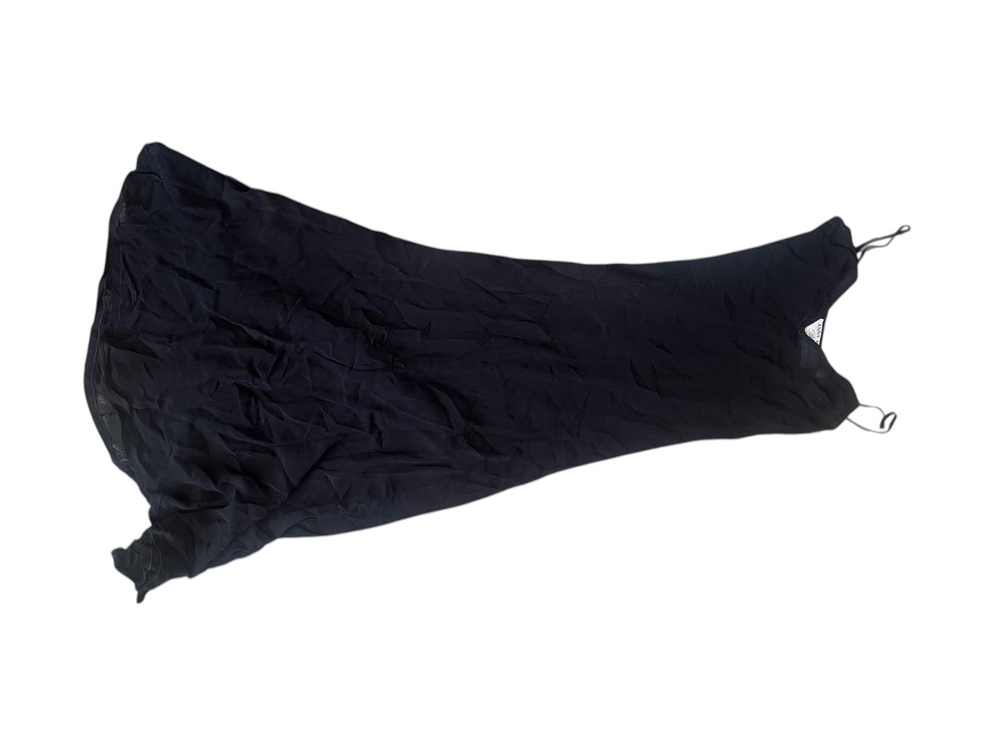 Blumarine Sheer Viscose Dress — Draped Adjustable Black #12194