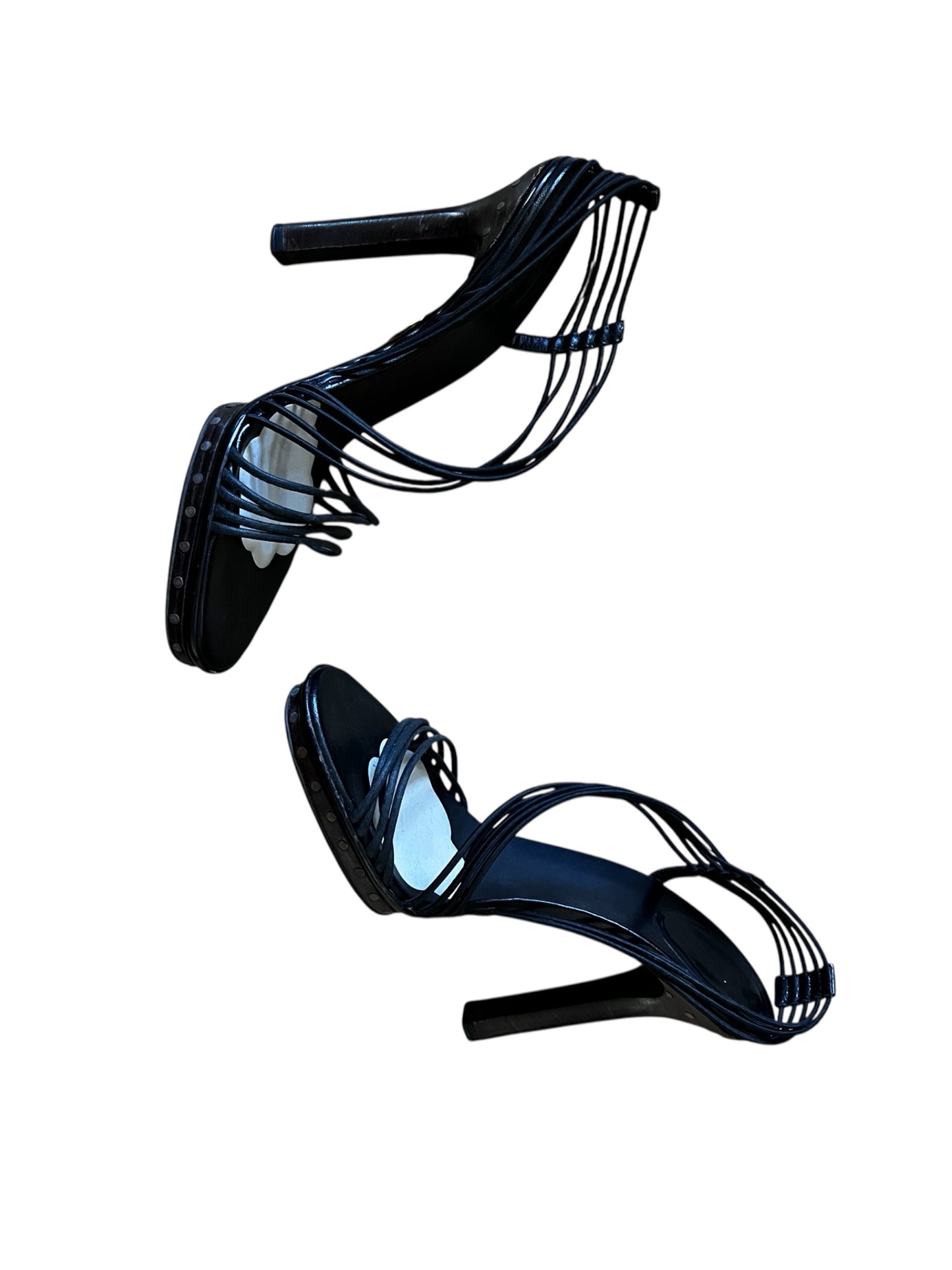 90s Gucci Black Strappy Heels #9241