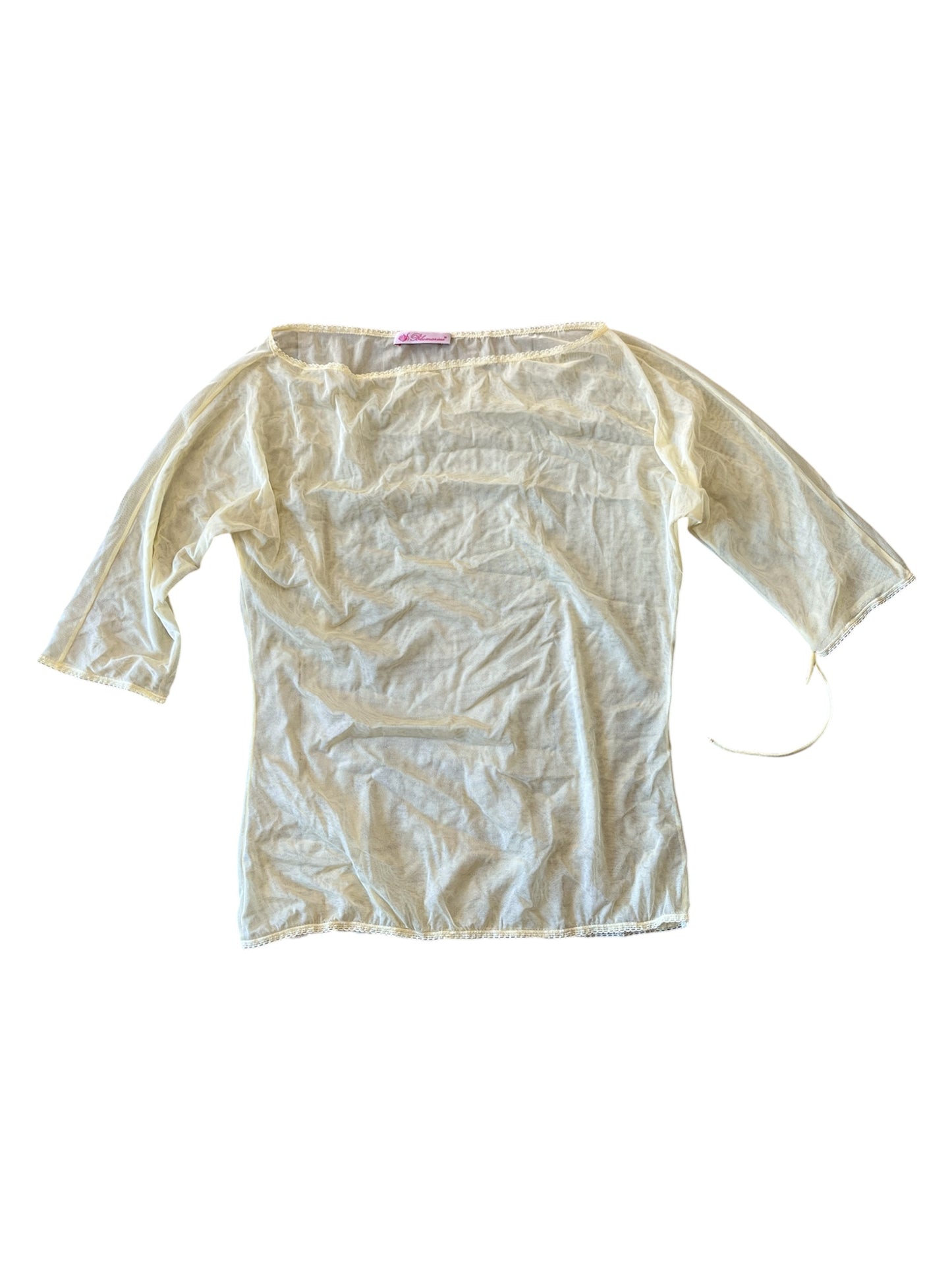 Blumarine Sheer Lace Mesh Top #12775