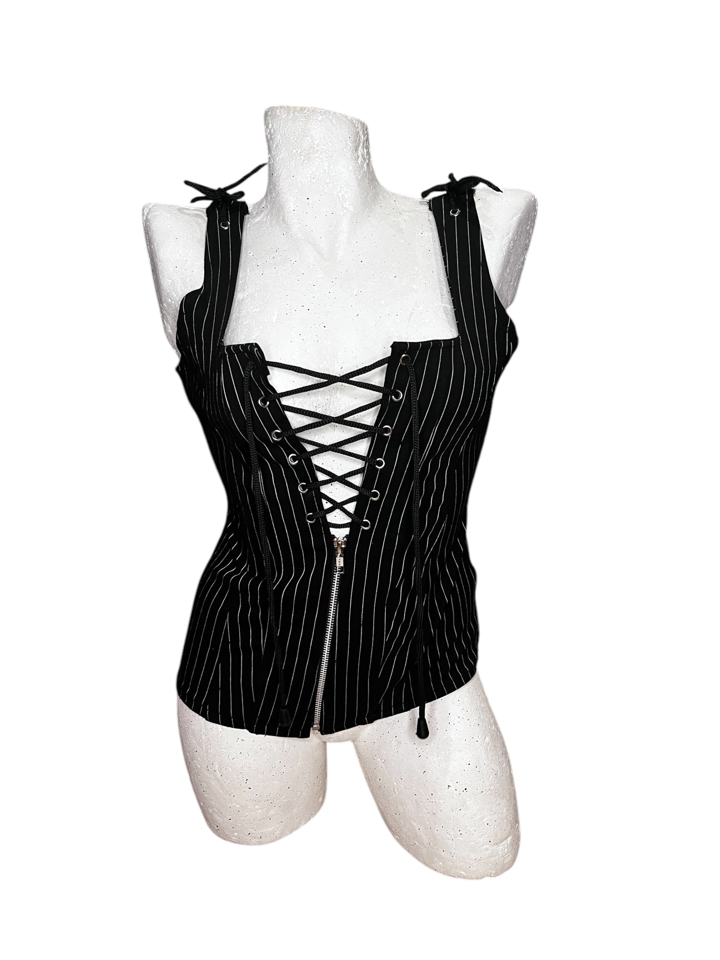 Gothicana Pinstripe Corset Top #7175