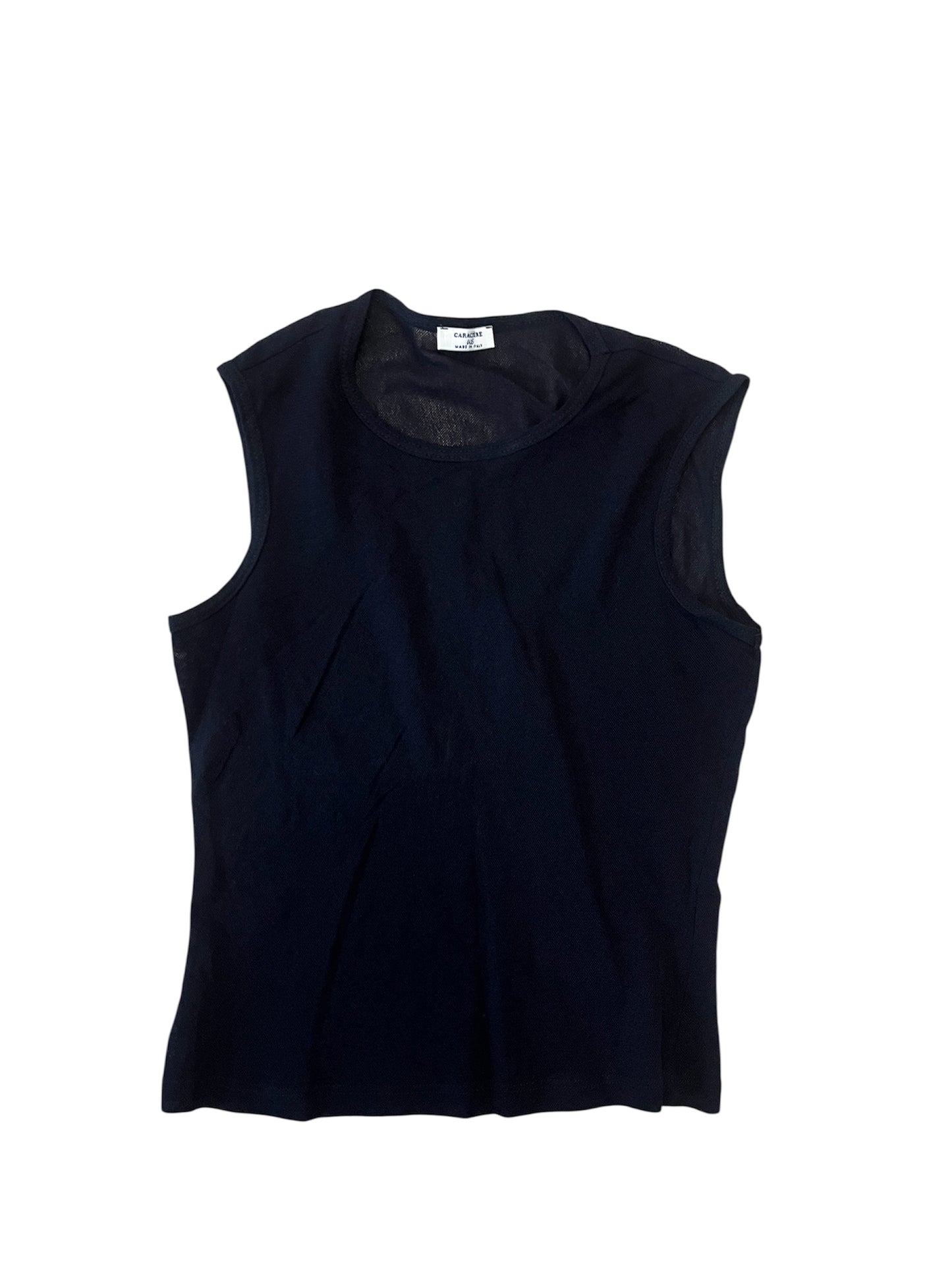 Caractère Minimal Black Sleeveless Top #11845