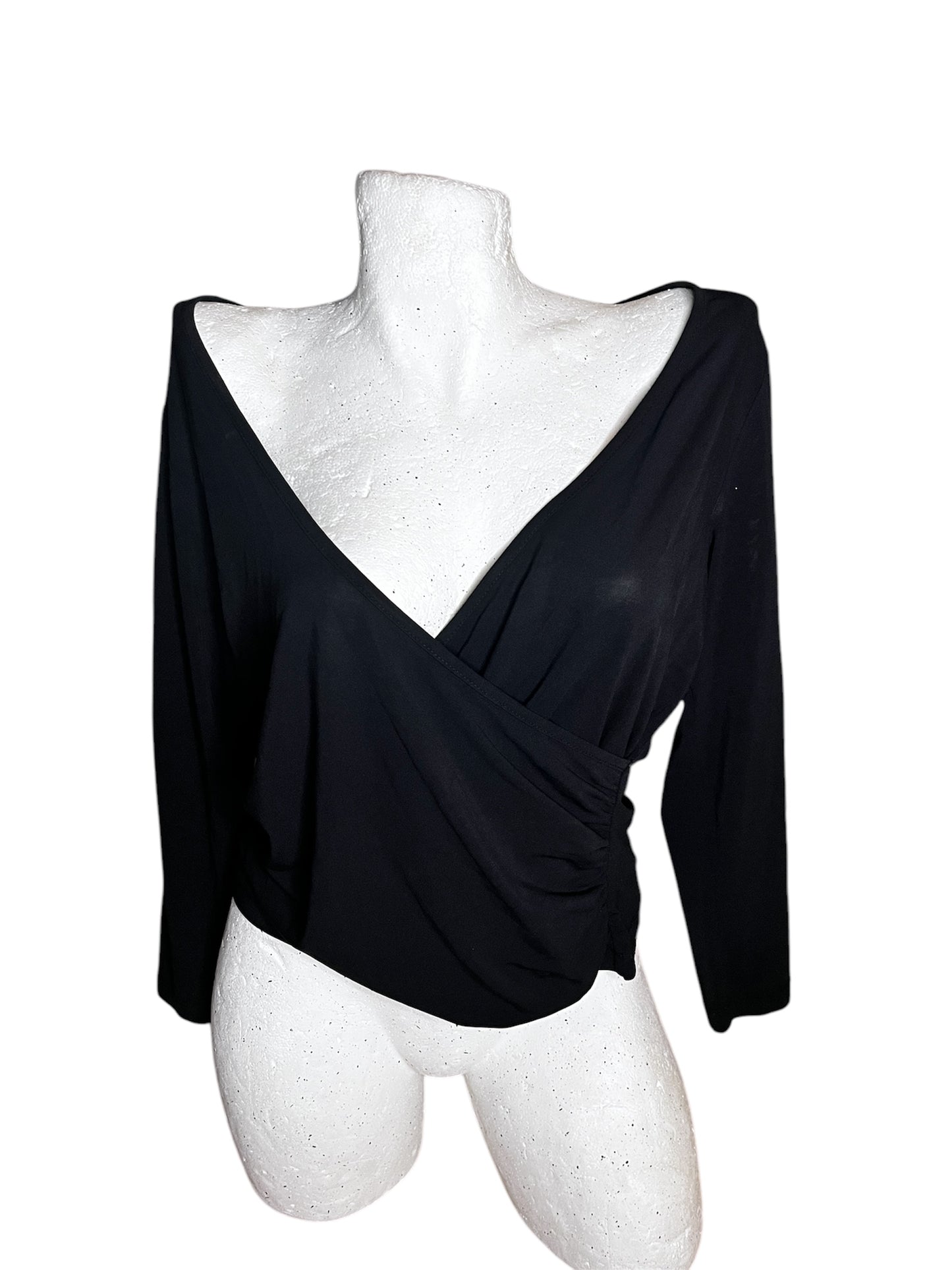 Luisa Black V- Neck Top #6951