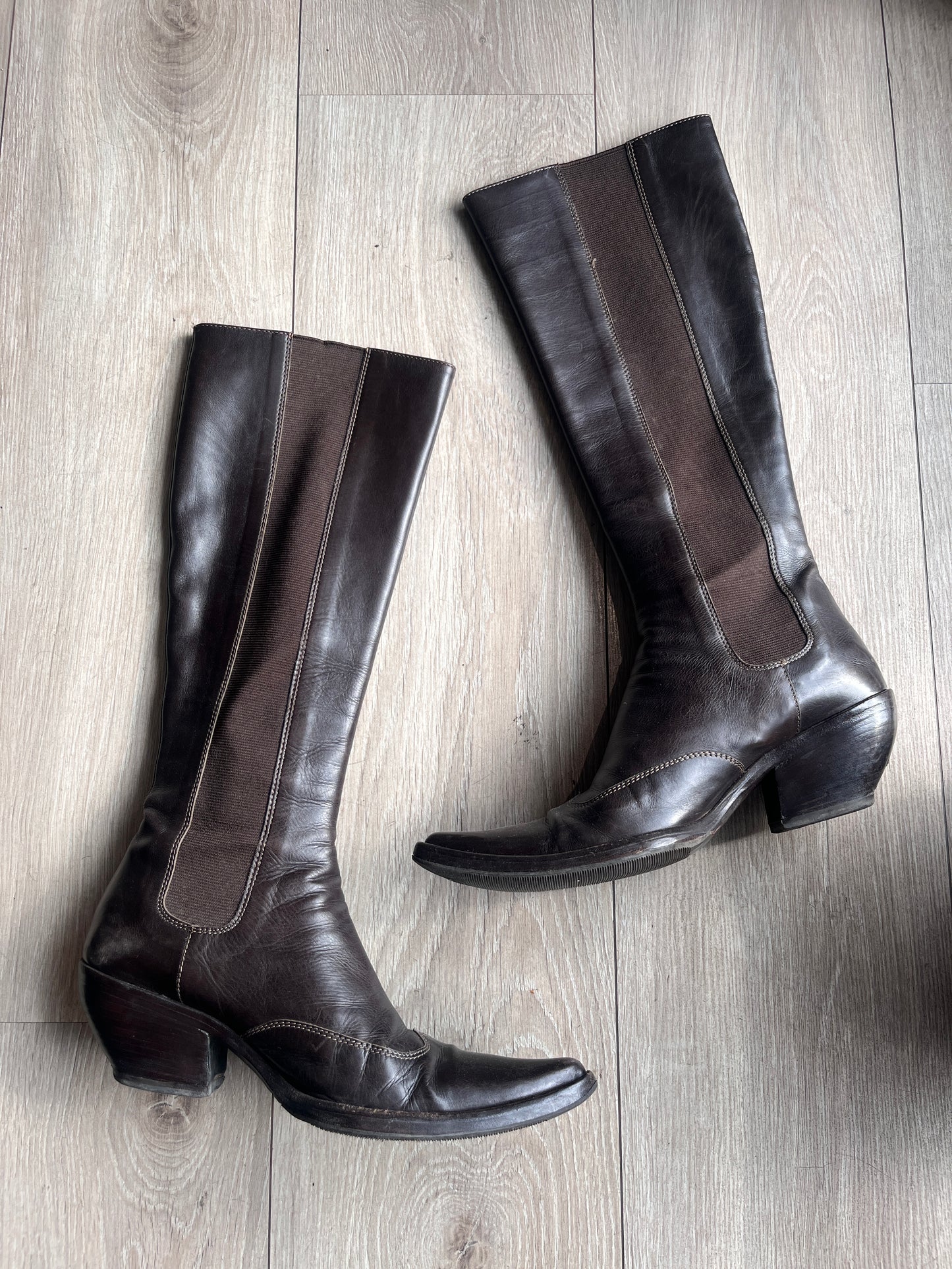 Archive Leather Chelsea Knee Boots #12713