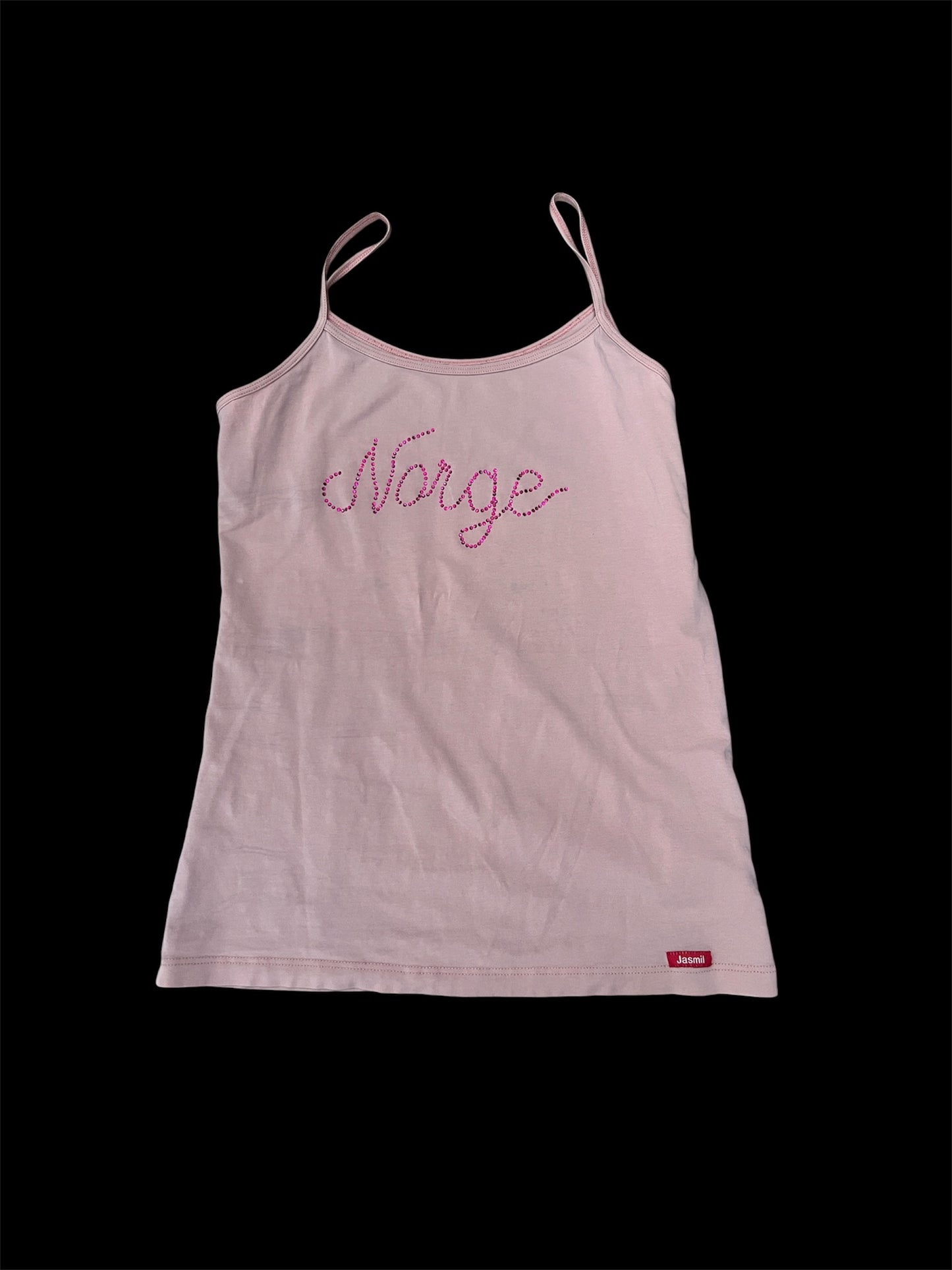 Pink “Norge” Rhinestone Camisole (Size 44) #13006