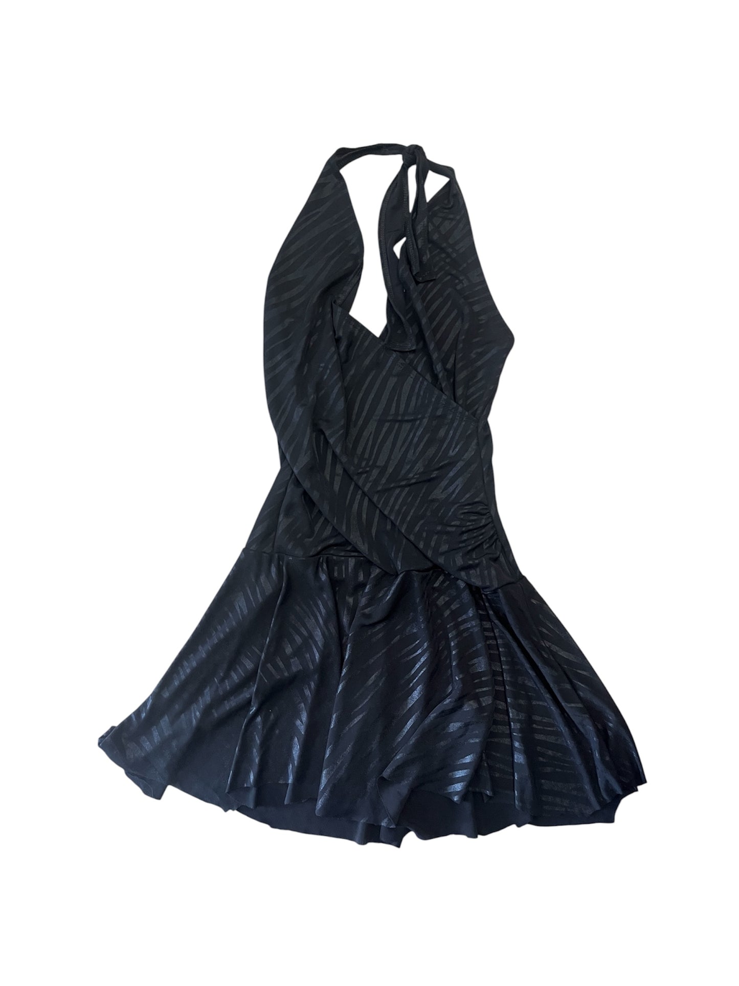 Midnight Zebra Halter Mini Dress #12763