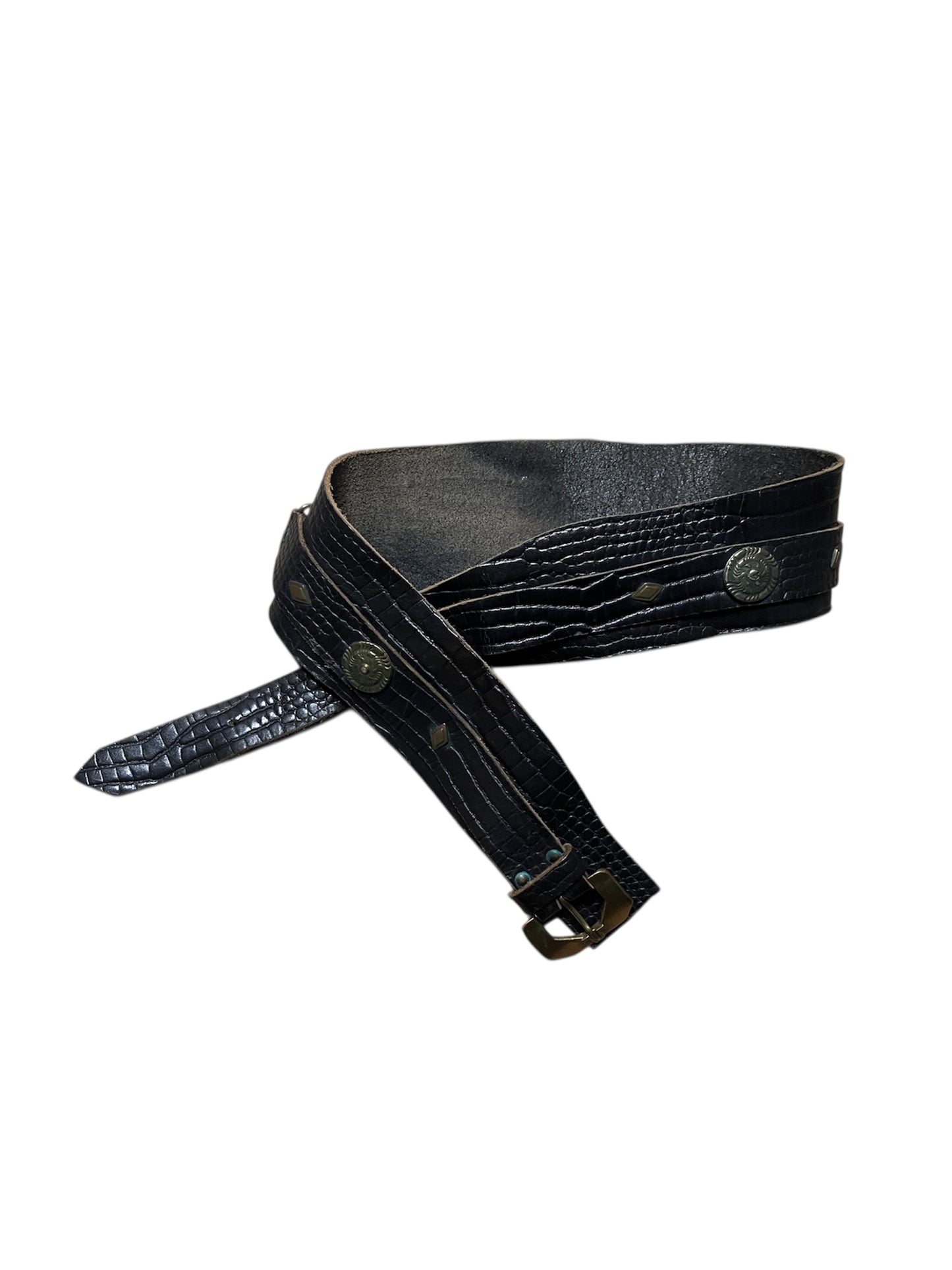 Embossed Croc Leather Belt #11999