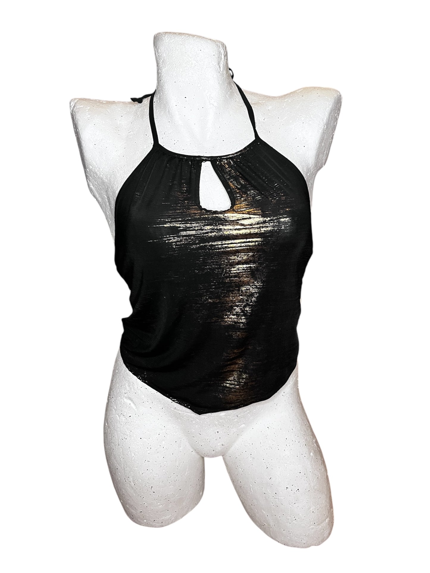 Sensual Metallic Halter Top #5820