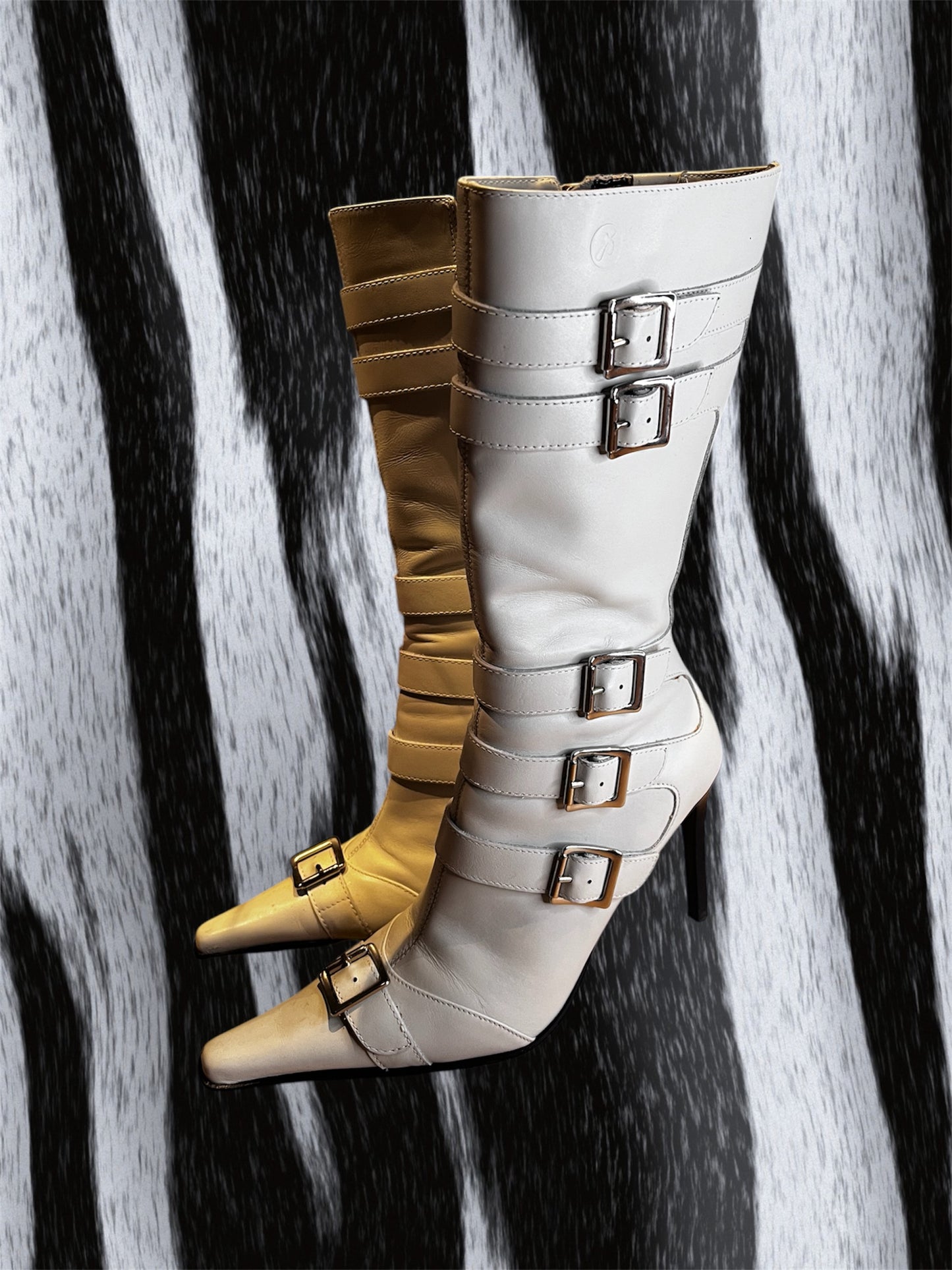 Buckle Stiletto Boots #5659