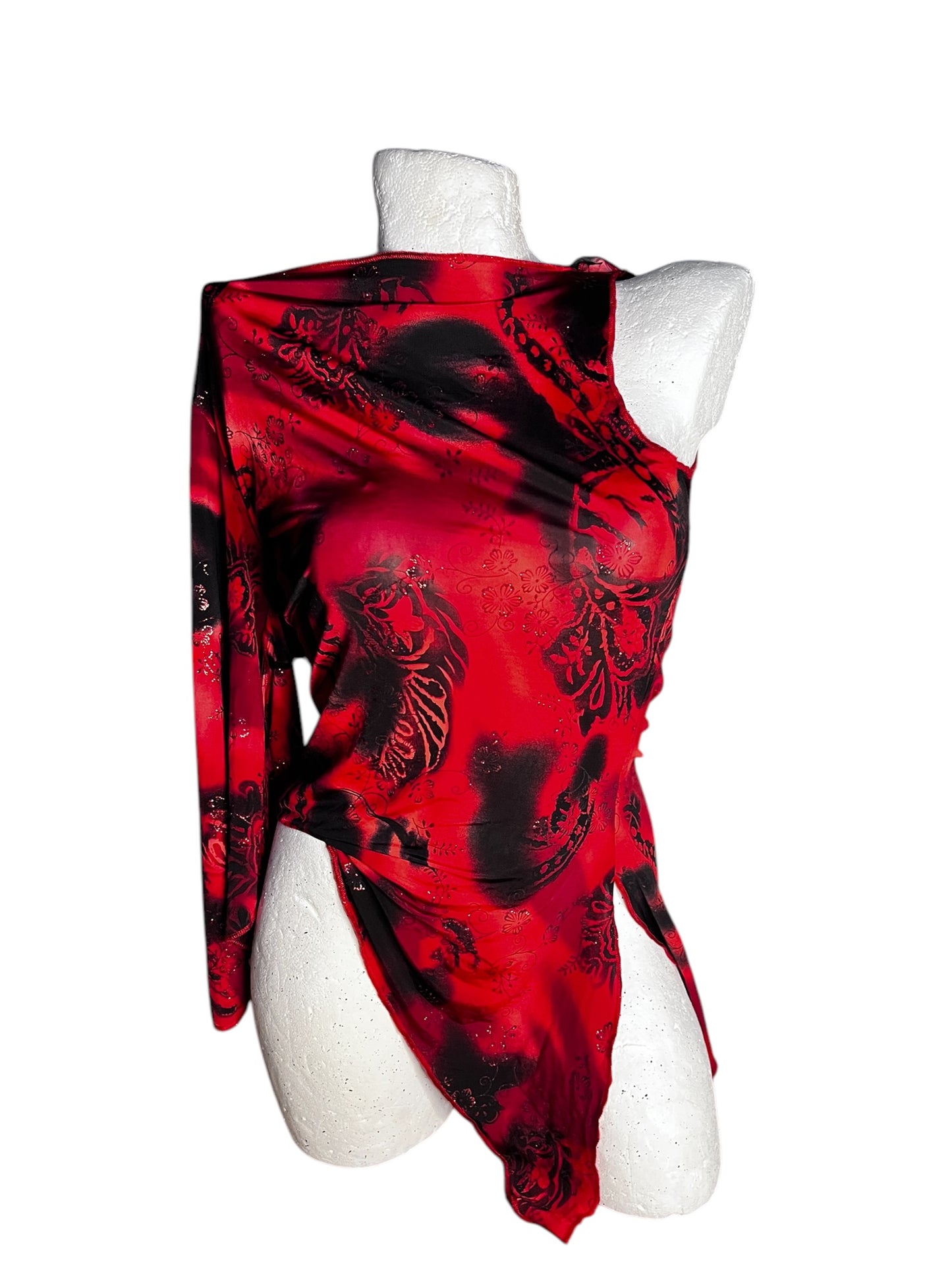 Red Asymmetrical Top #6595