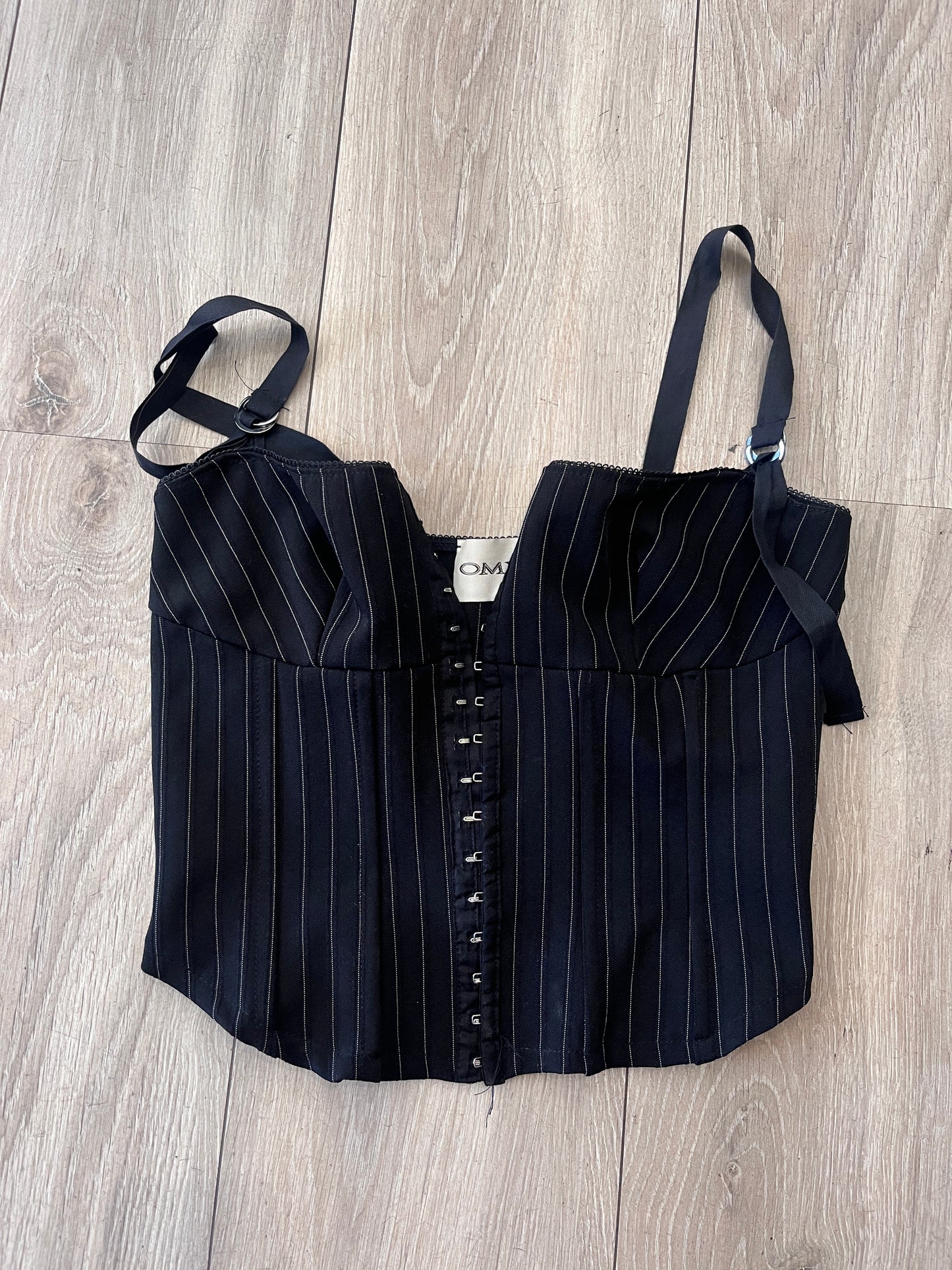 Pinstripe Corset Bustier Top #12961