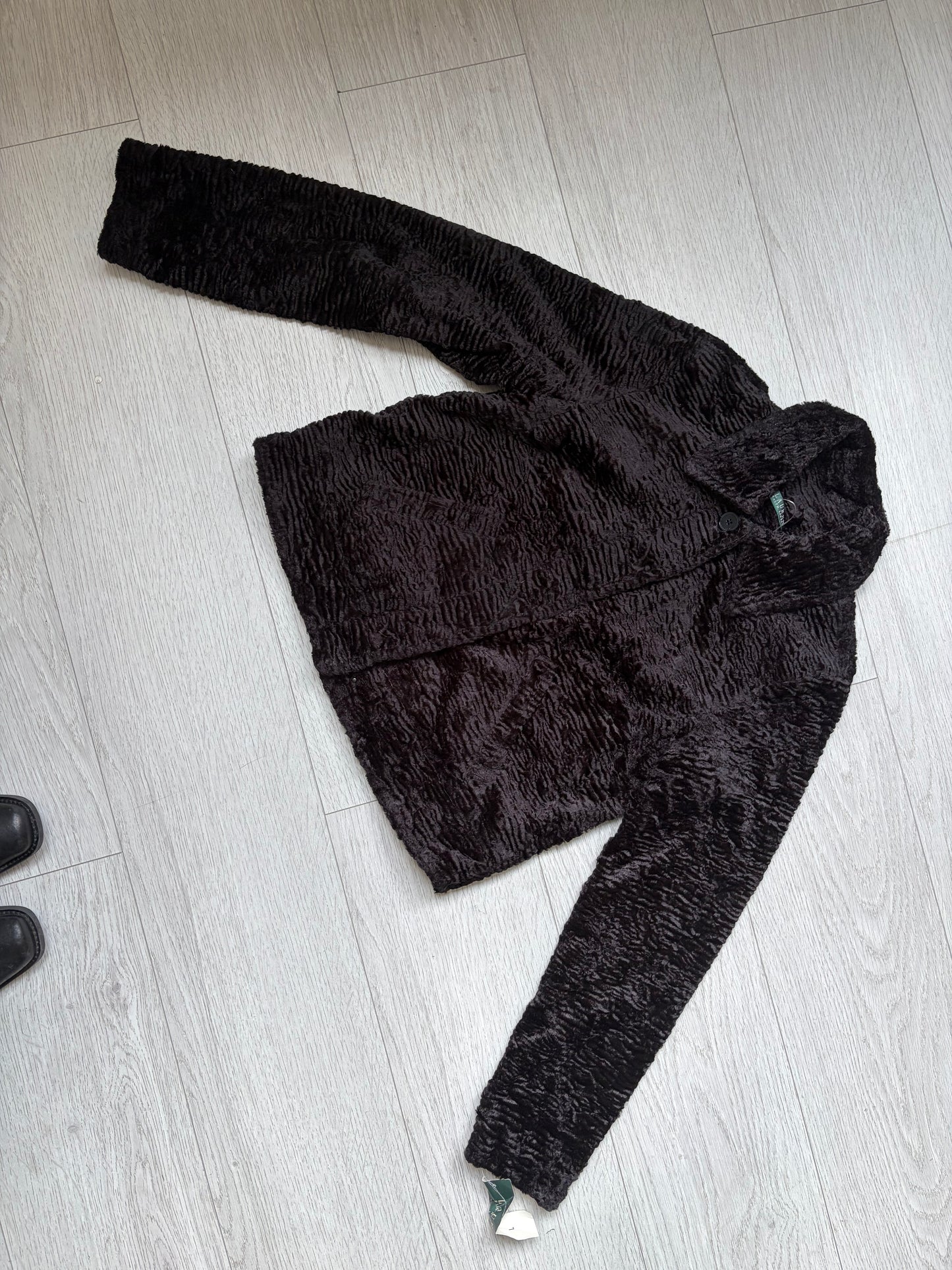 Vintage Lauren Ralph Lauren Textured Faux-Fur Jacket #13222