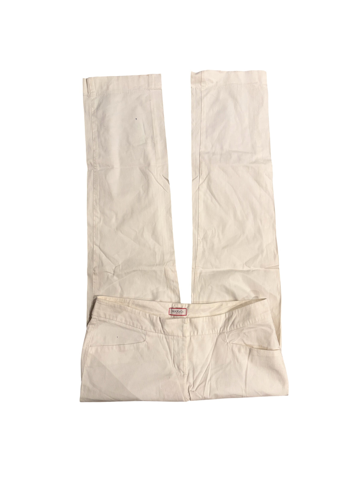 MAX&Co. Cream Low-Rise Pinstripe Trousers #13571