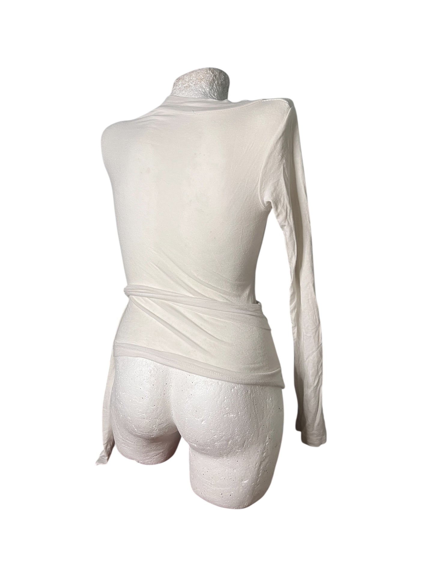 Cotton Wrap Top with Waist Tie #11965